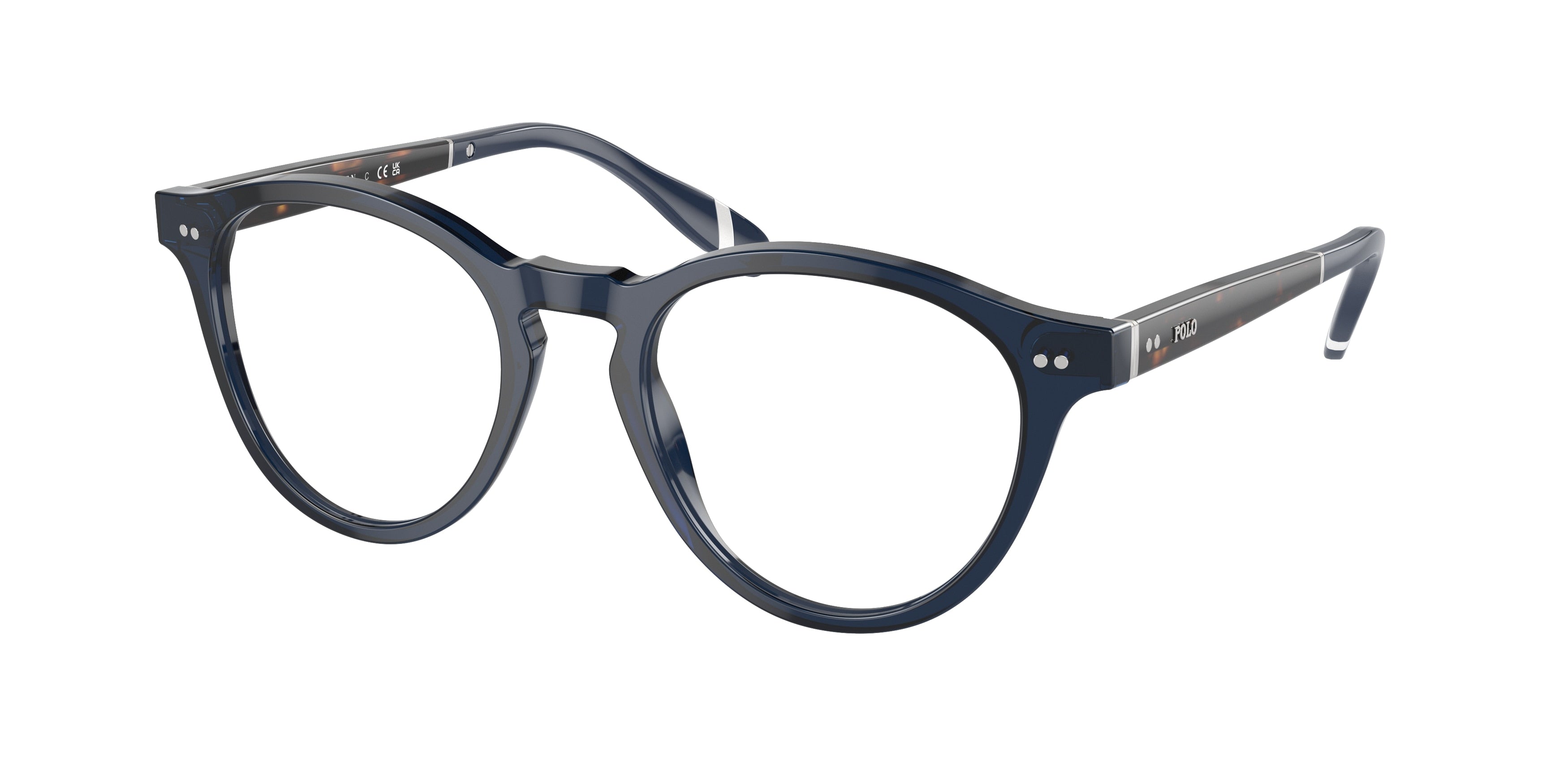 Polo PH2268F Rectangle Eyeglasses  5470-Shiny Transparent Blue 49-145-20 - Color Map Blue