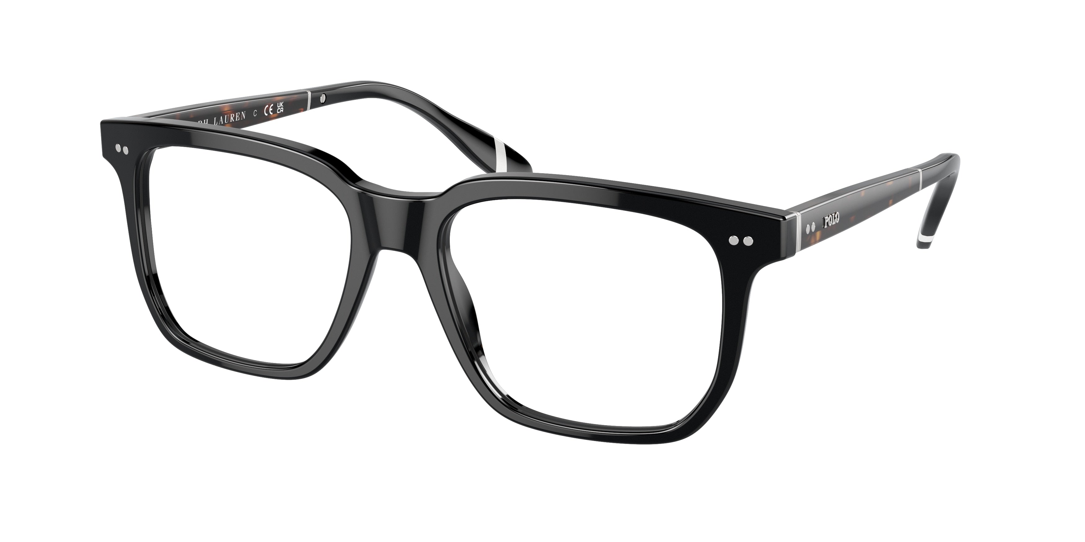 Polo PH2269F Square Eyeglasses  5001-Shiny Black 53-145-18 - Color Map Black