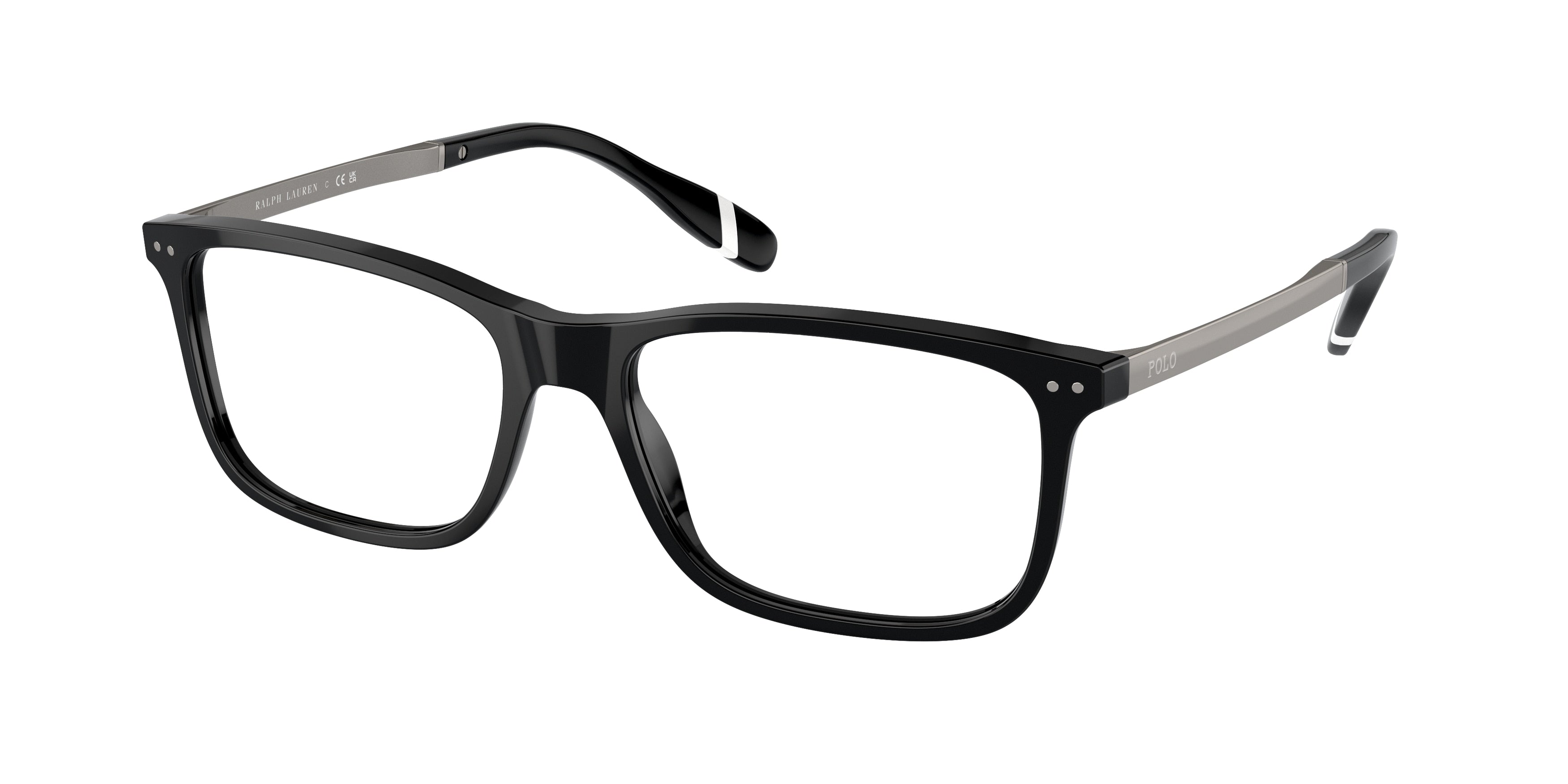 Polo PH2273F Rectangle Eyeglasses  5001-Shiny Black 54-145-16 - Color Map Black