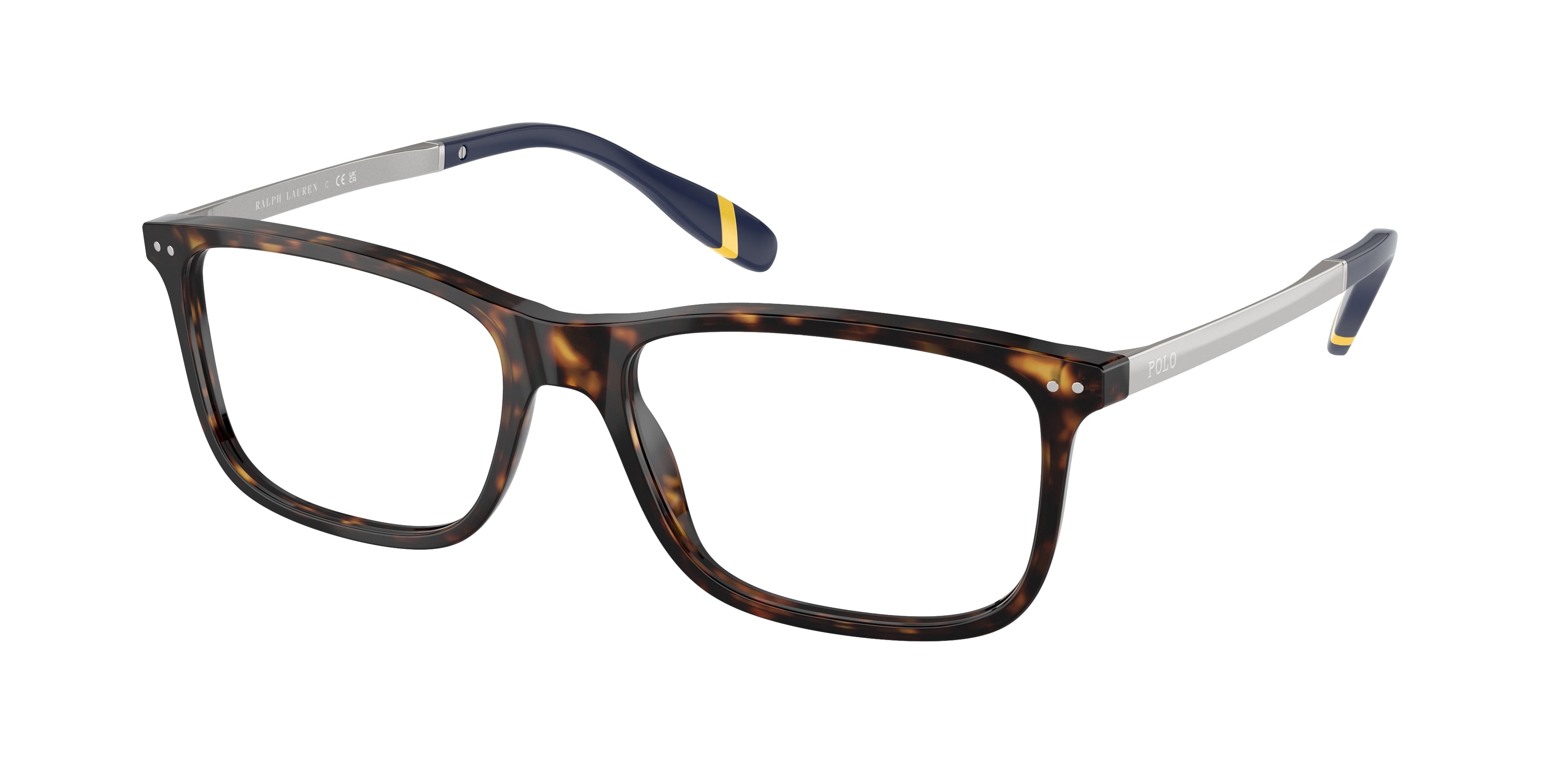 Polo PH2273F Rectangle Eyeglasses  5003-Shiny Dark Havana 54-145-16 - Color Map Tortoise