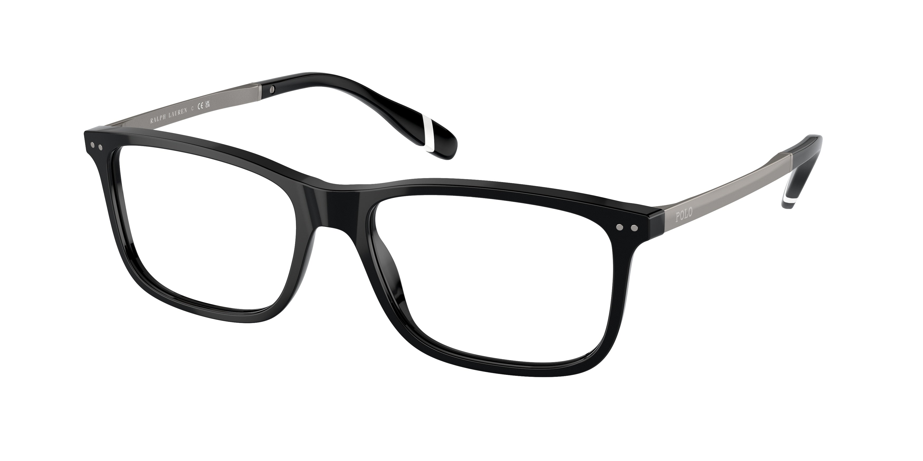 Polo PH2273 Rectangle Eyeglasses  5001-Shiny Black 56-150-17 - Color Map Black