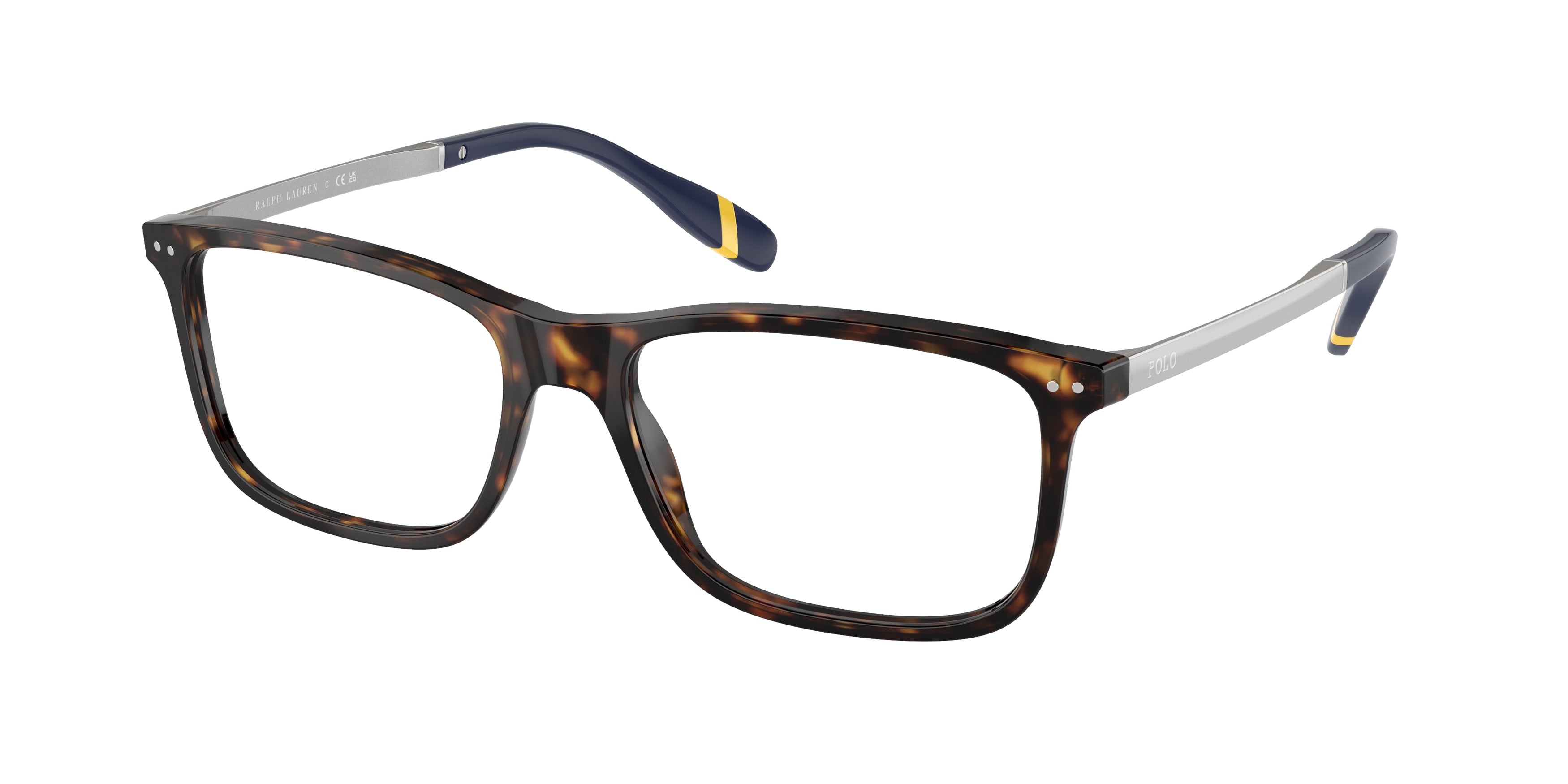 Polo PH2273 Rectangle Eyeglasses  5003-Shiny Dark Havana 56-150-17 - Color Map Tortoise