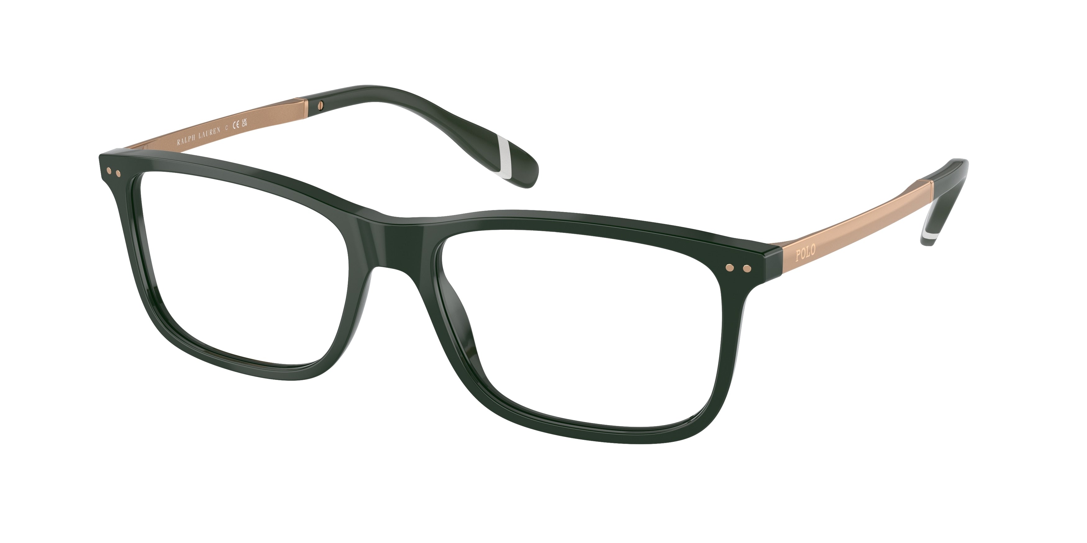 Polo PH2273 Rectangle Eyeglasses  6140-Shiny Opal Dark Green 56-150-17 - Color Map Green