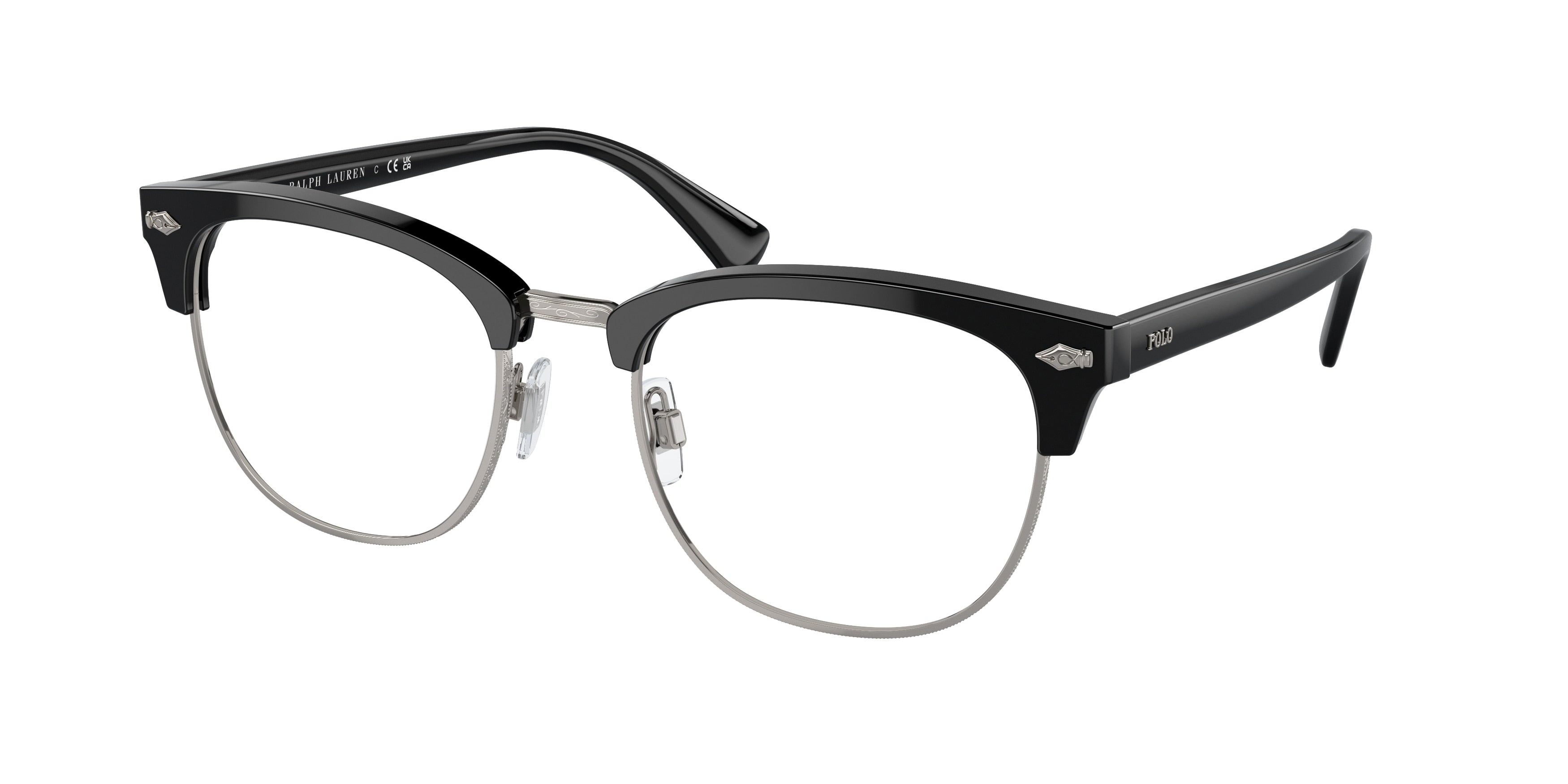 Polo PH2277 Square Eyeglasses  5001-Shiny Black 54-145-20 - Color Map Black