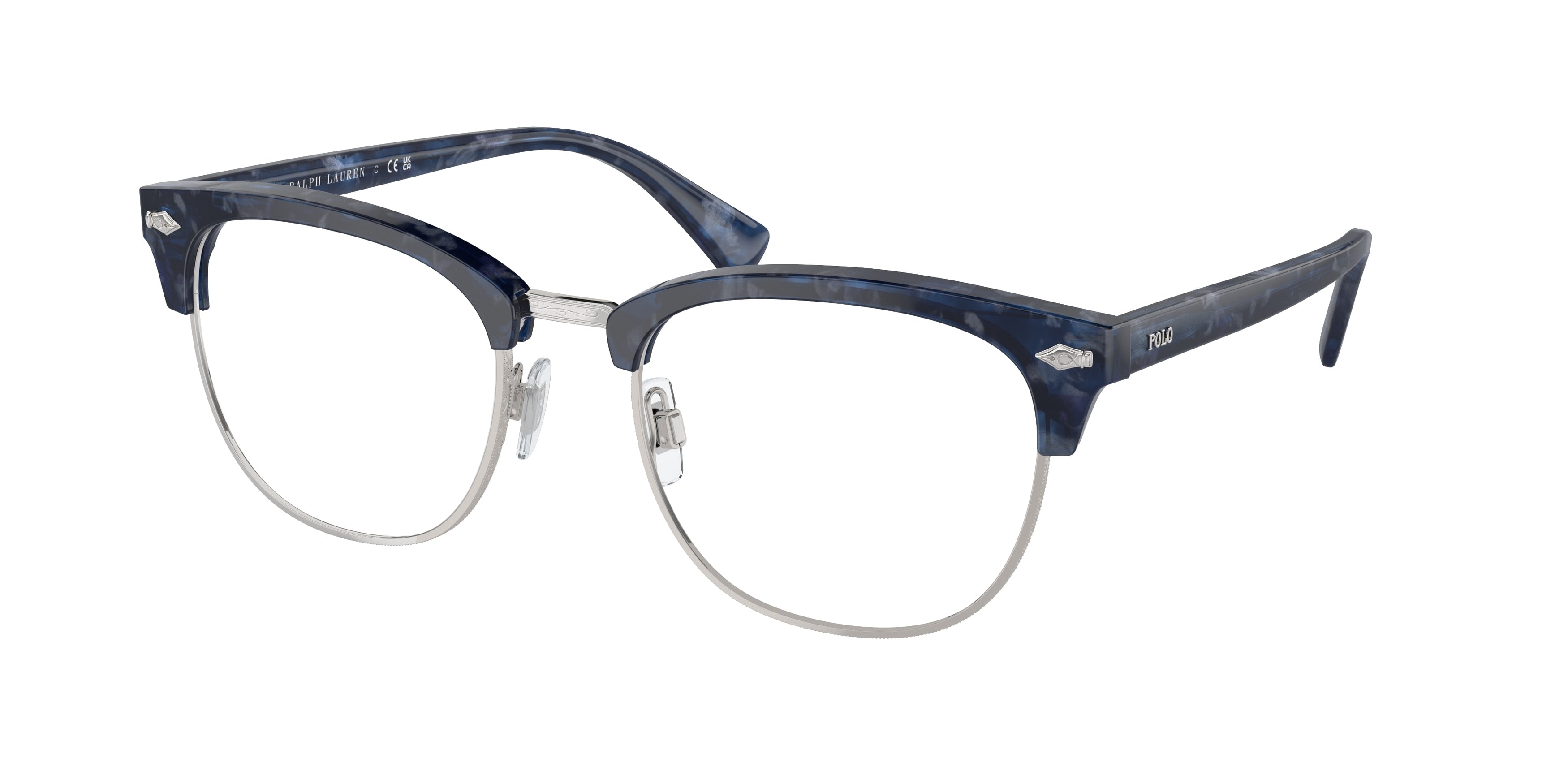 Polo PH2277 Square Eyeglasses  6183-Shiny Blue Havana 54-145-20 - Color Map Blue