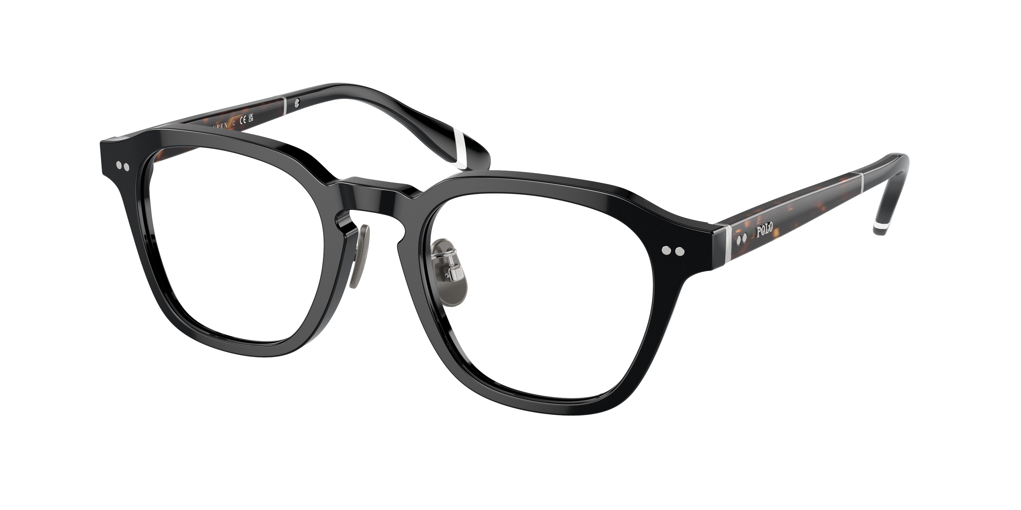 Polo PH2278D Square Eyeglasses  5001-Shiny Black 49-145-21 - Color Map Black