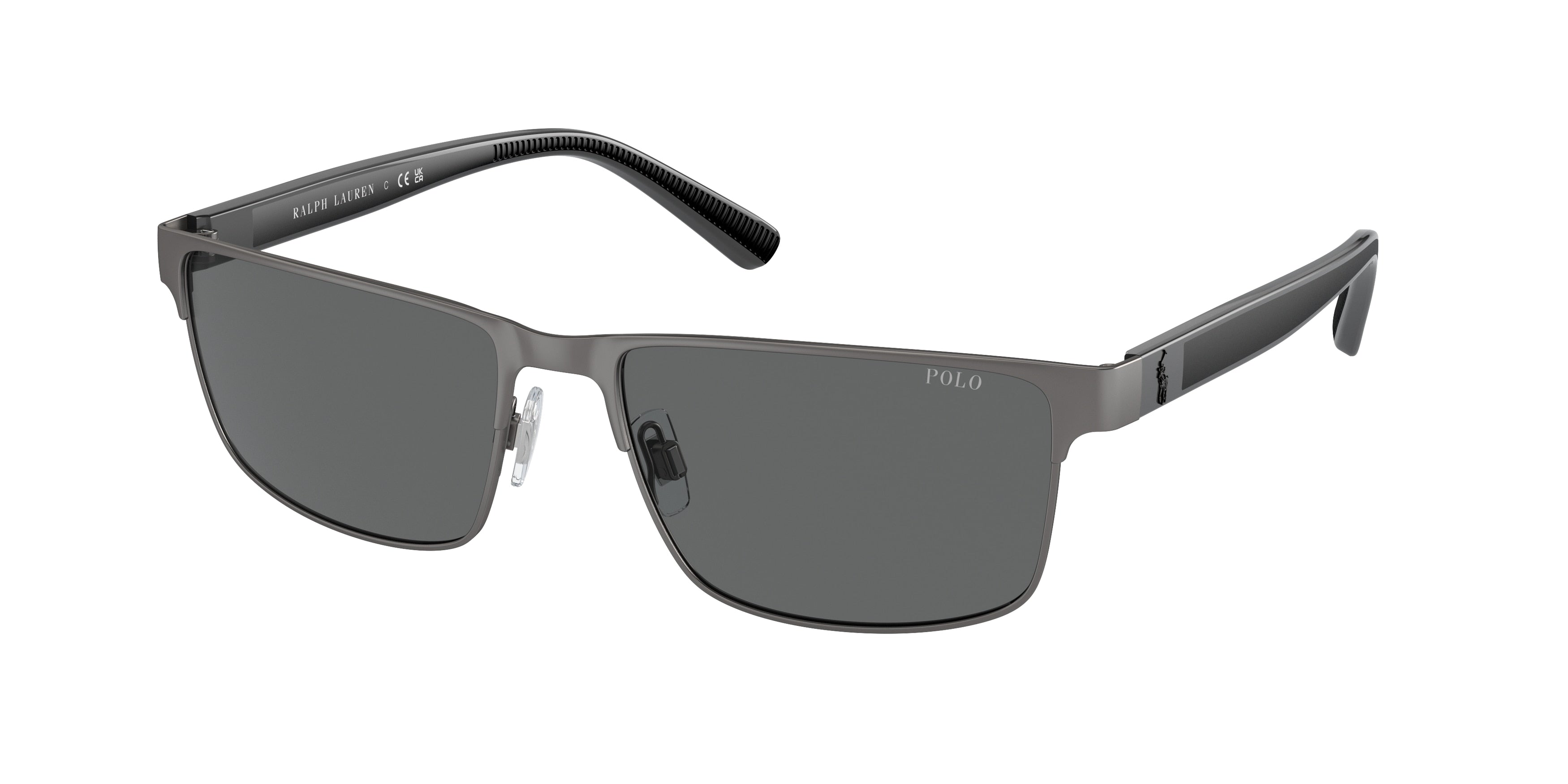 Polo PH3155 Rectangle Sunglasses  905087-Matte Gunmetal 57-145-17 - Color Map Grey