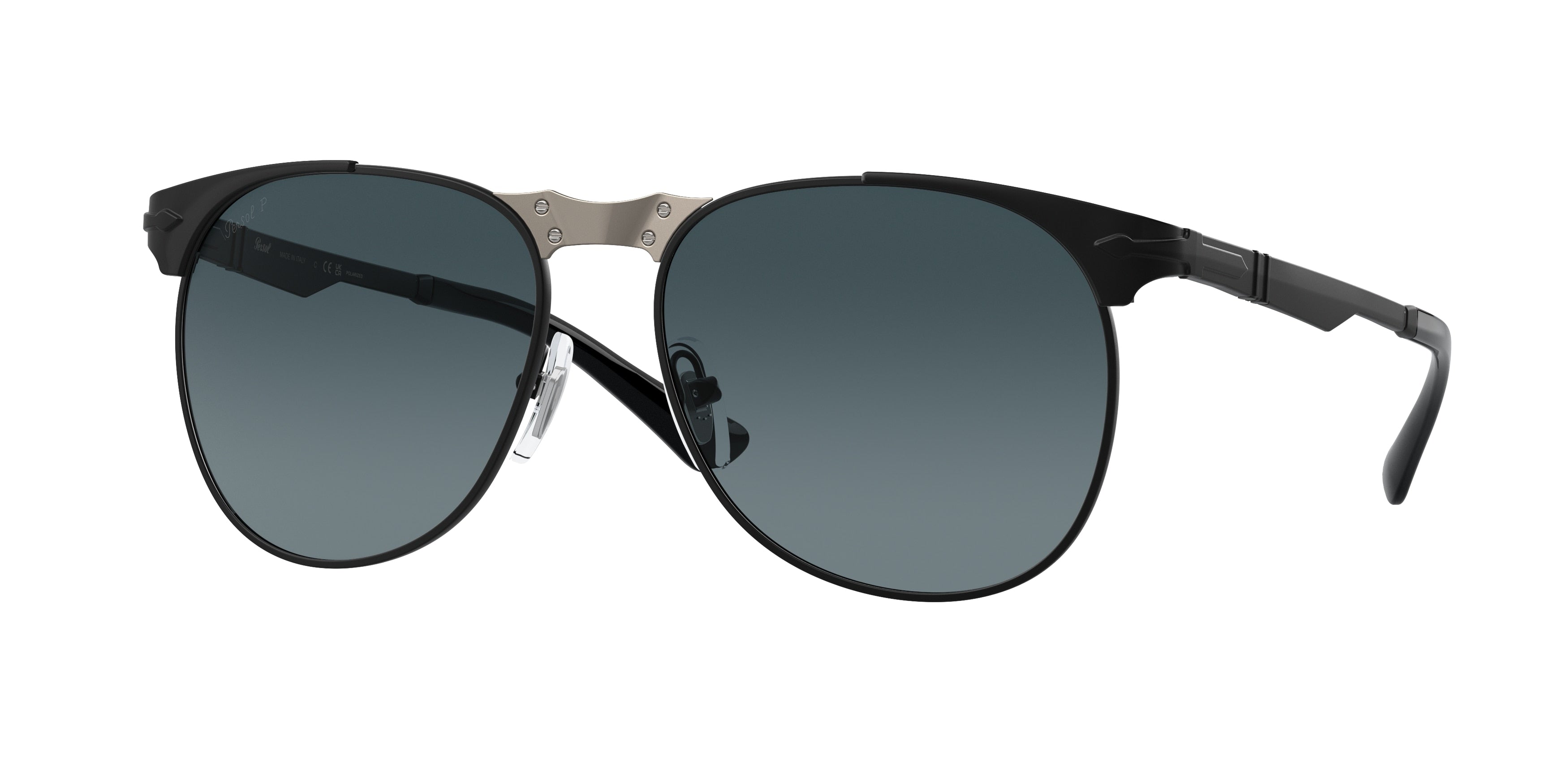 Persol PO1016S Pilot Sunglasses  1130S3-Black 57-145-16 - Color Map Black