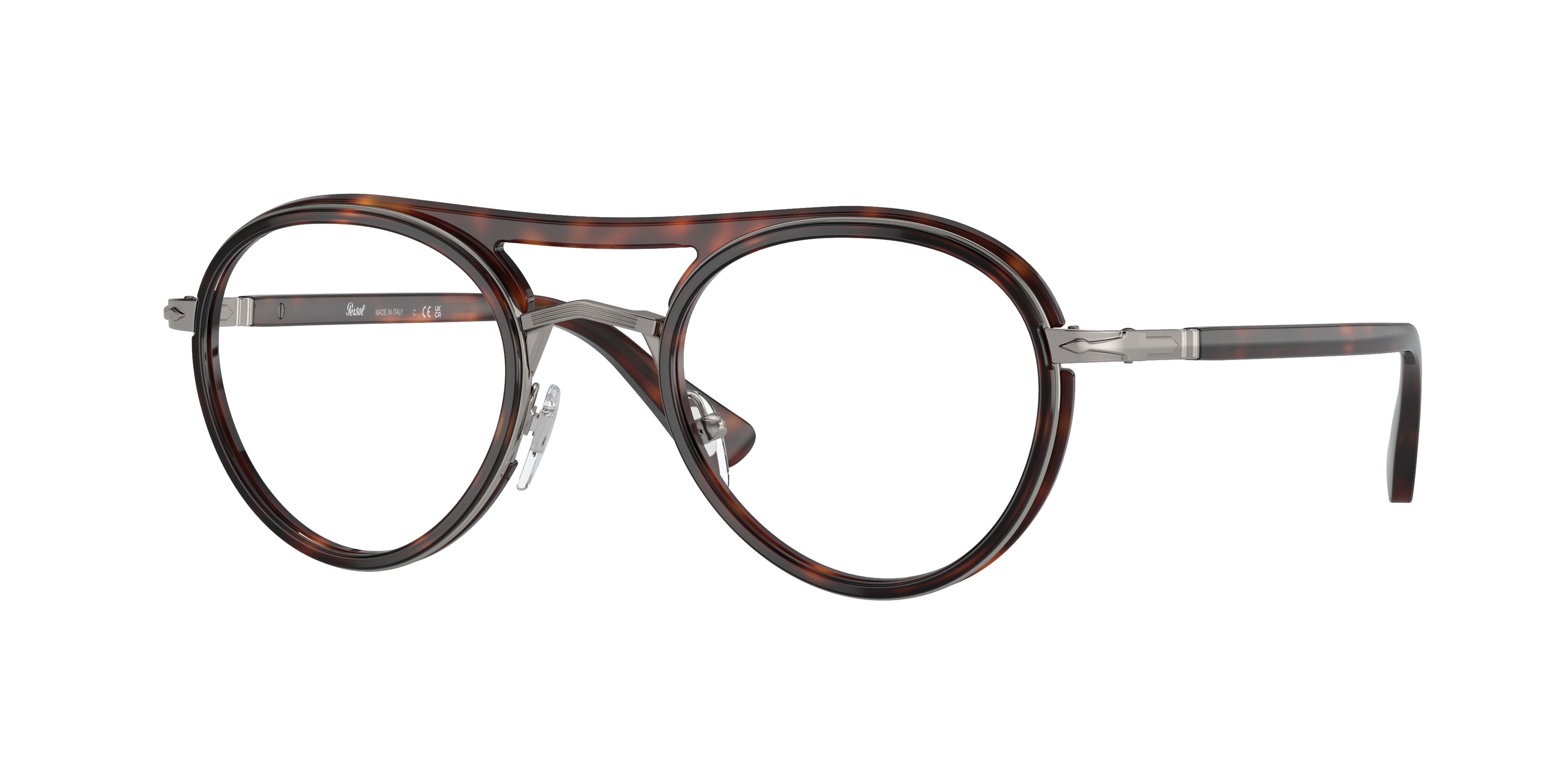 Persol PO2485V Phantos Eyeglasses  1144-Gunmetal/Havana 46-145-21 - Color Map Grey