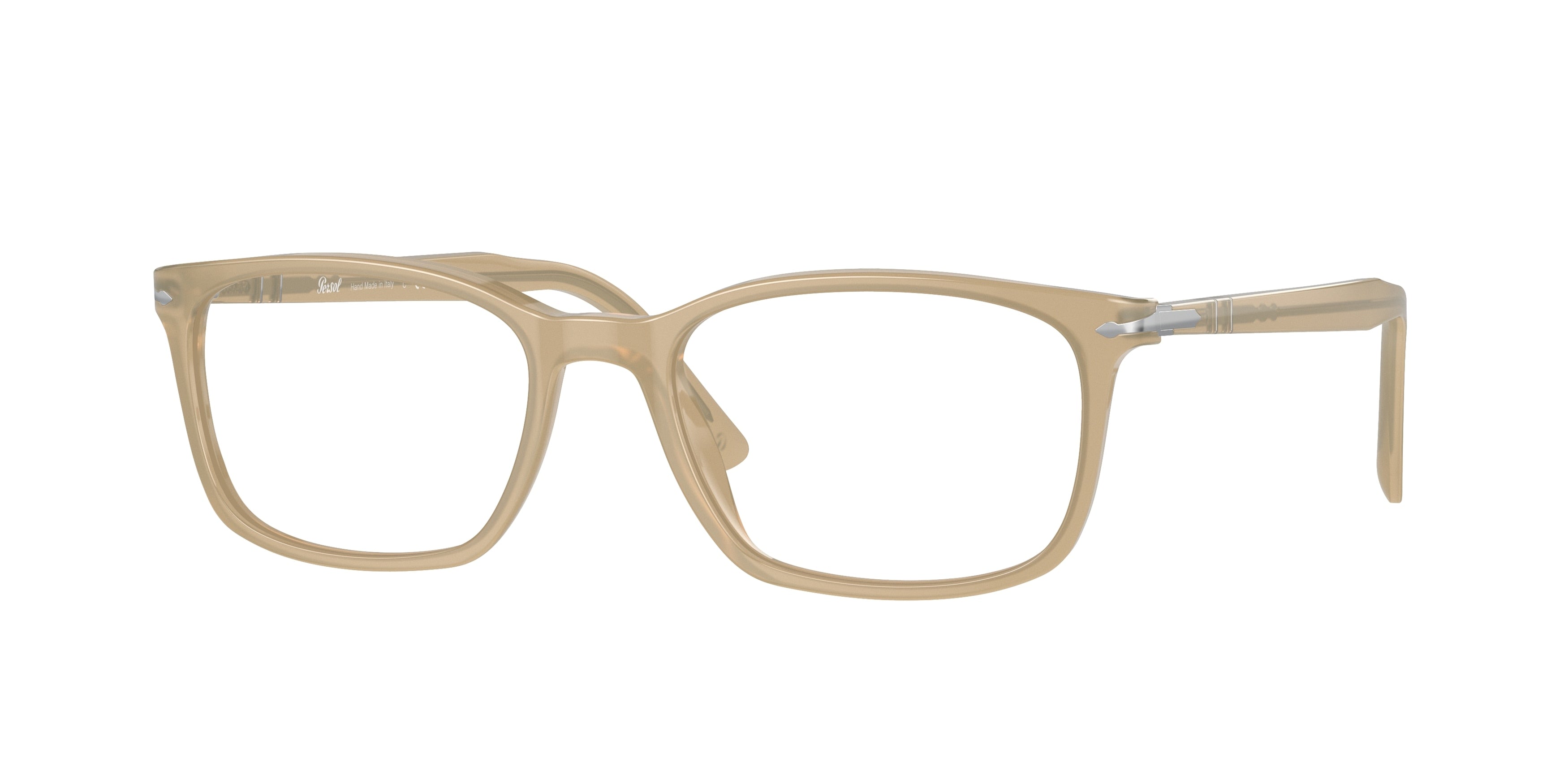 Persol PO3189V Square Eyeglasses  1169-Opal Beige 55-145-18 - Color Map Brown