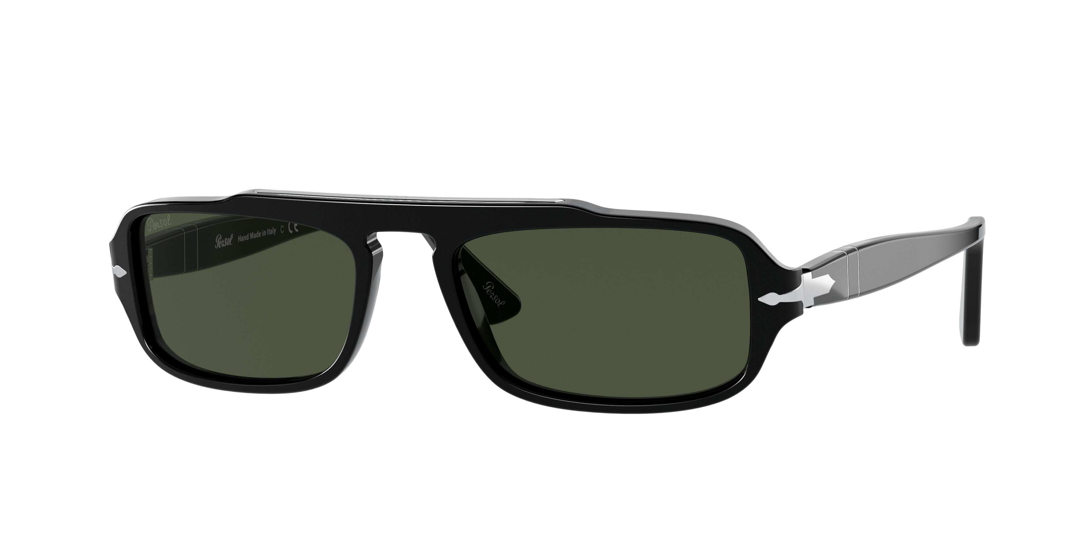 Persol PO3262S Rectangle Sunglasses  95/31-Black 54-145-18 - Color Map Black