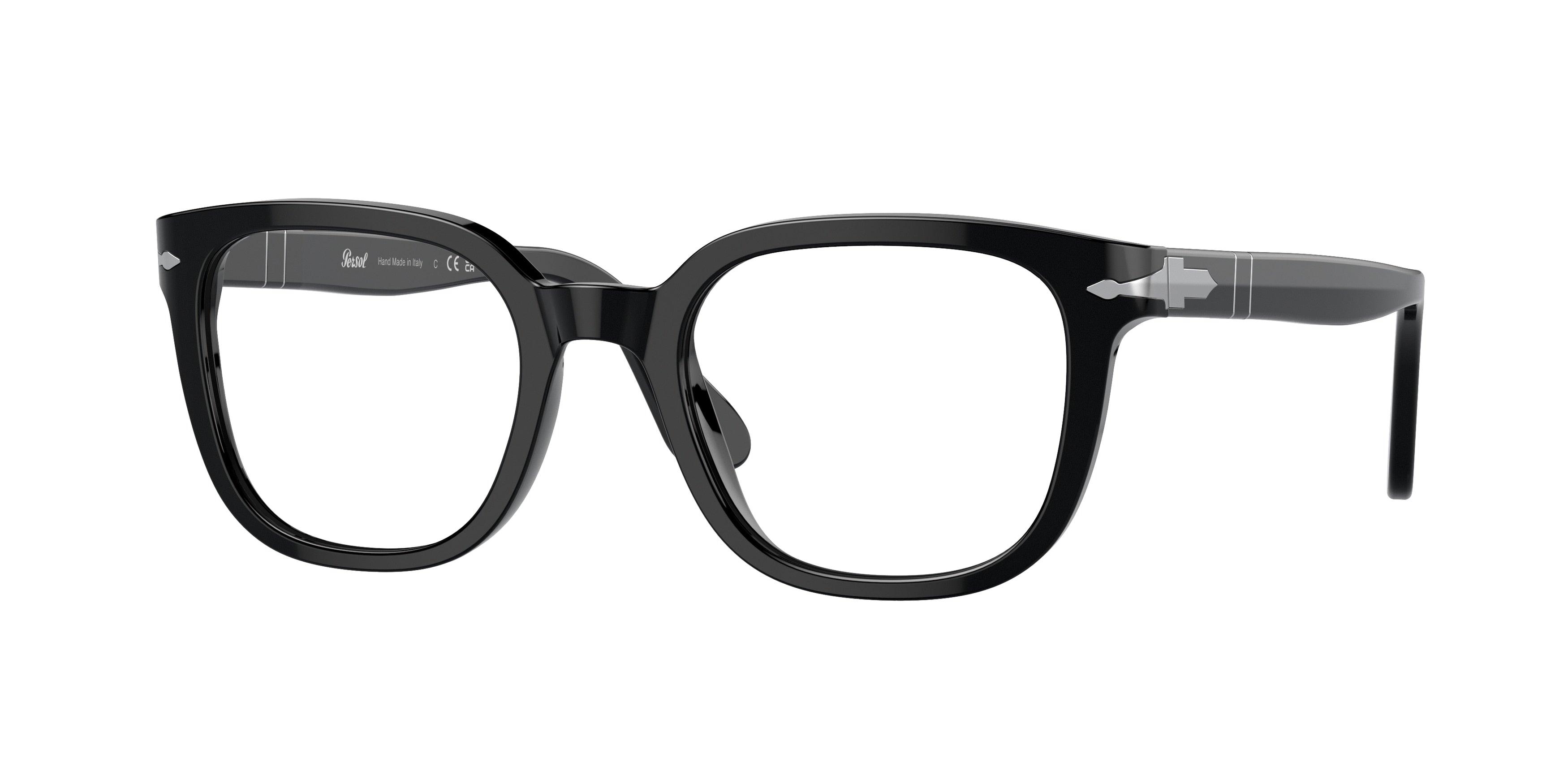 Persol PO3263V Square Eyeglasses  95-Black 48-140-21 - Color Map Black