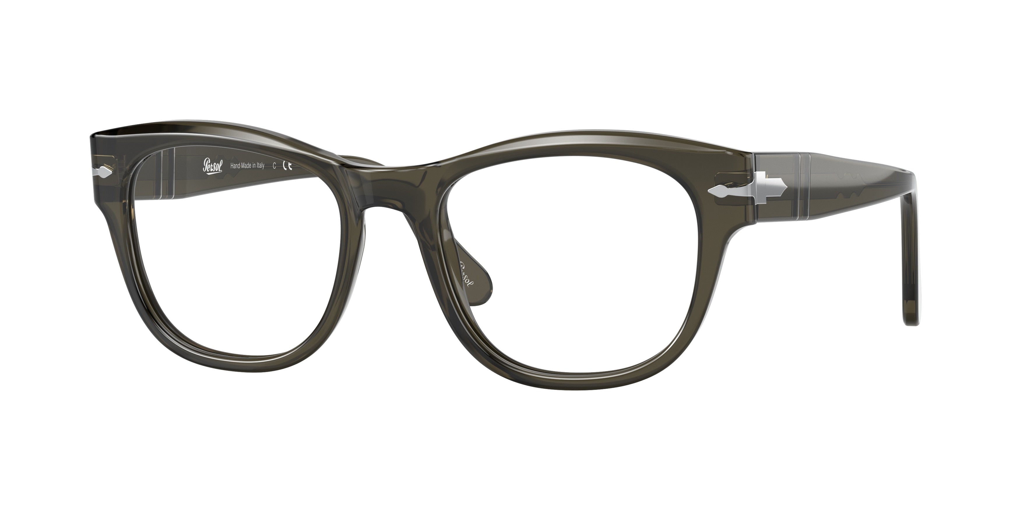 Persol PO3270V Rectangle Eyeglasses  1103-Opal Smoke 52-150-19 - Color Map Green