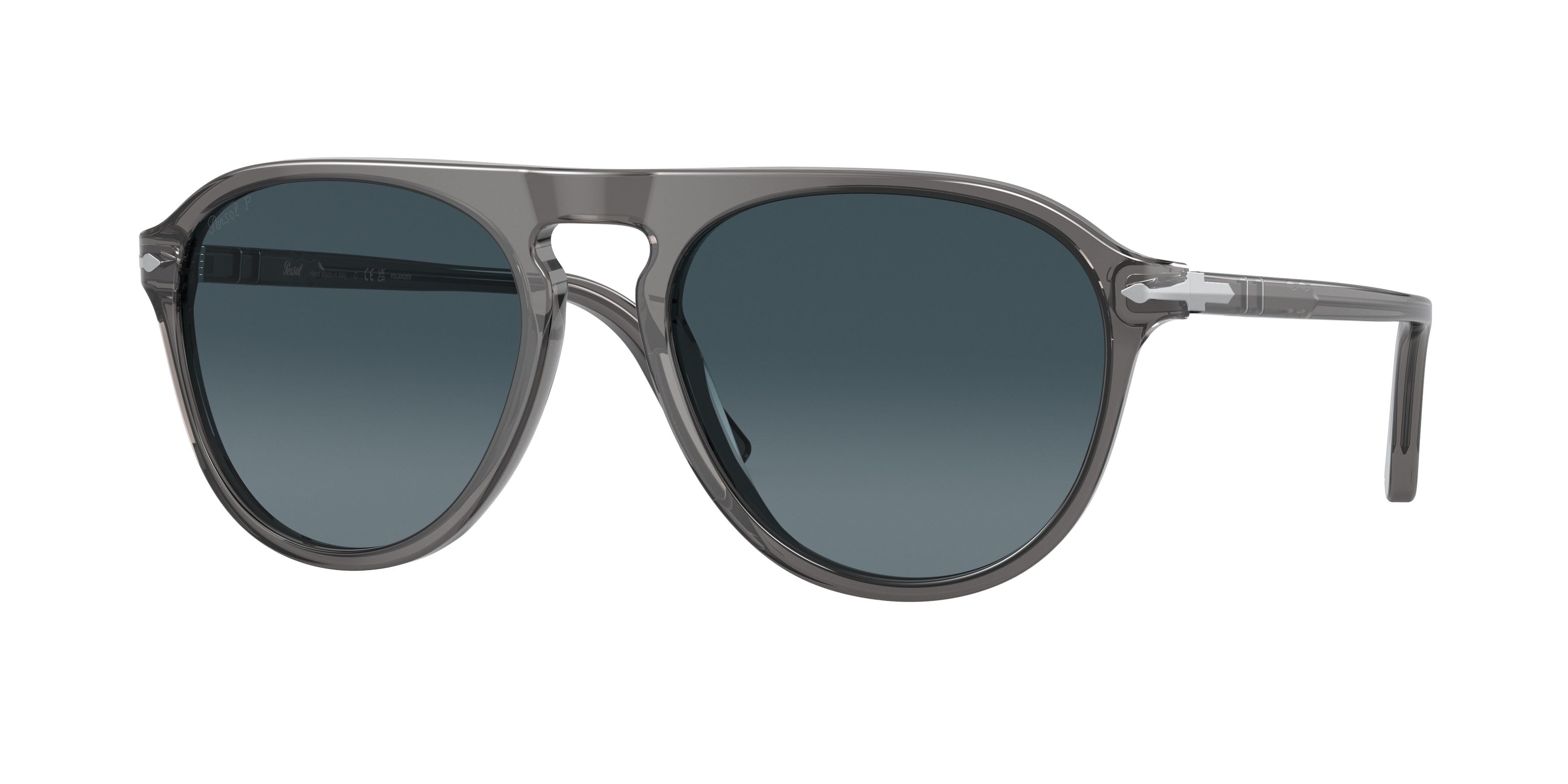 Persol PO3302S Pilot Sunglasses  1196S3-Transparent Grey 55-145-19 - Color Map Grey