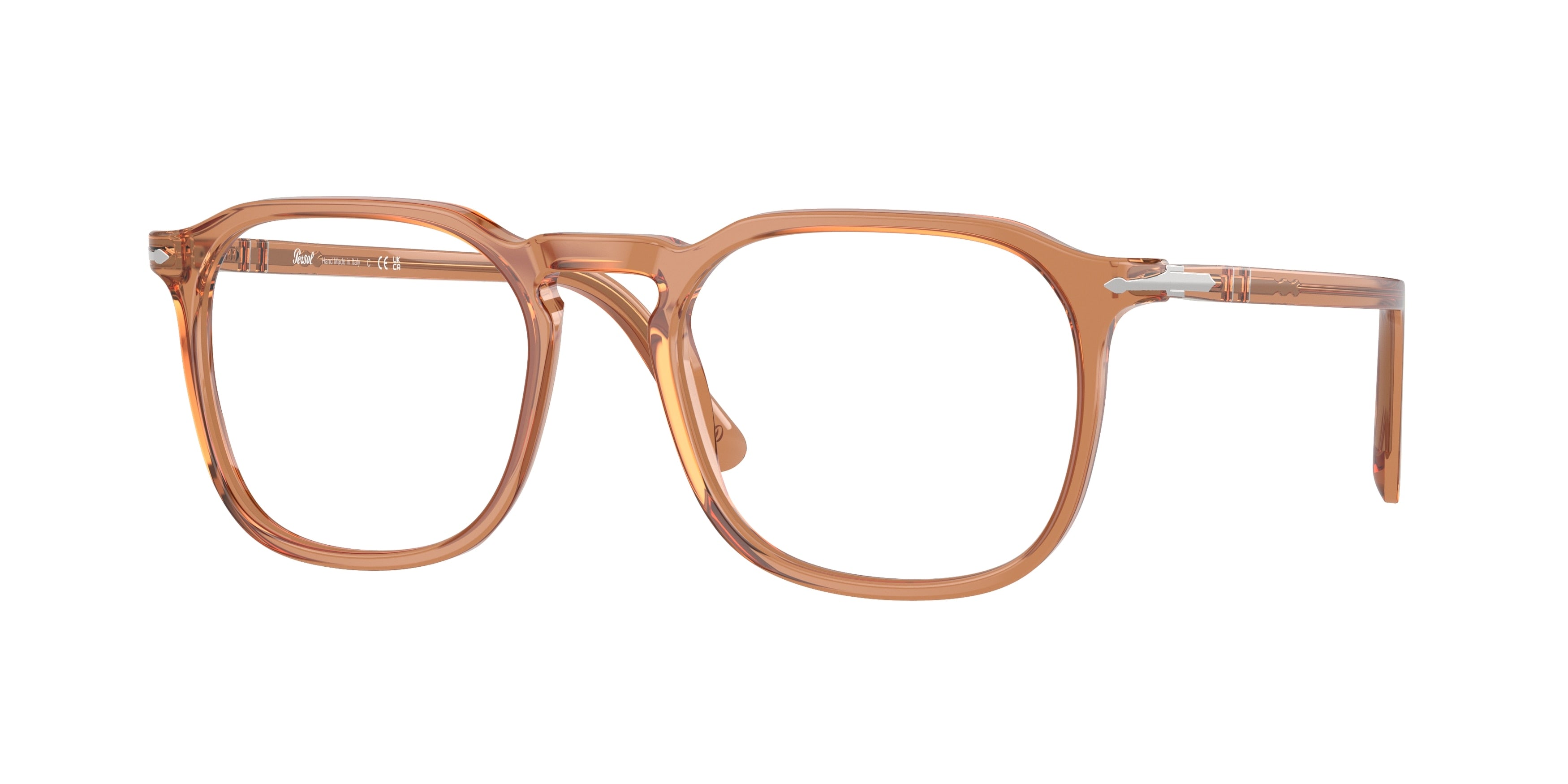 Persol PO3337V Phantos Eyeglasses  1213-Transparent Brown 52-145-19 - Color Map Brown