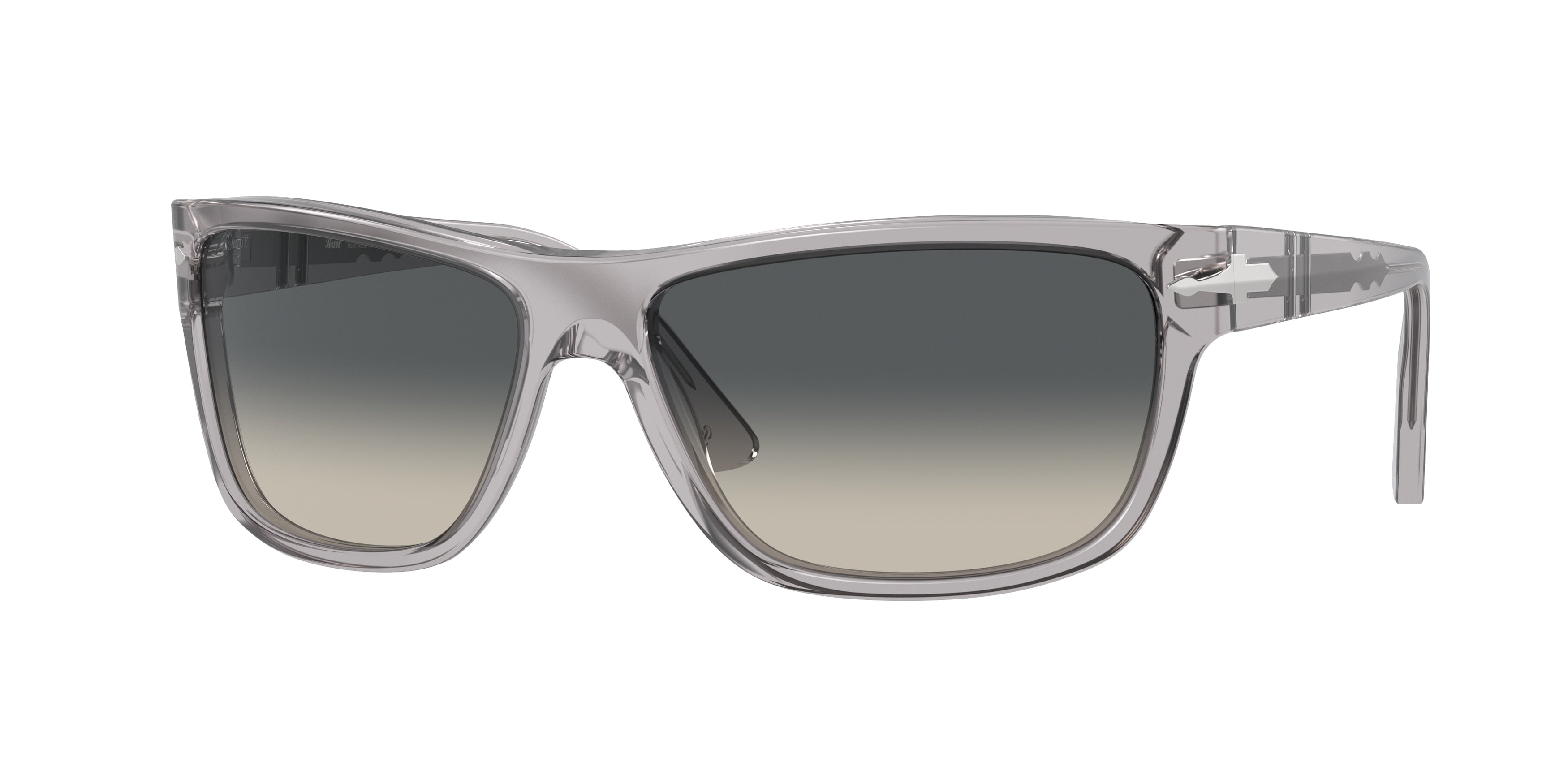 Persol PO3342S Rectangle Sunglasses  309/71-Transparent Grey 63-135-14 - Color Map Grey