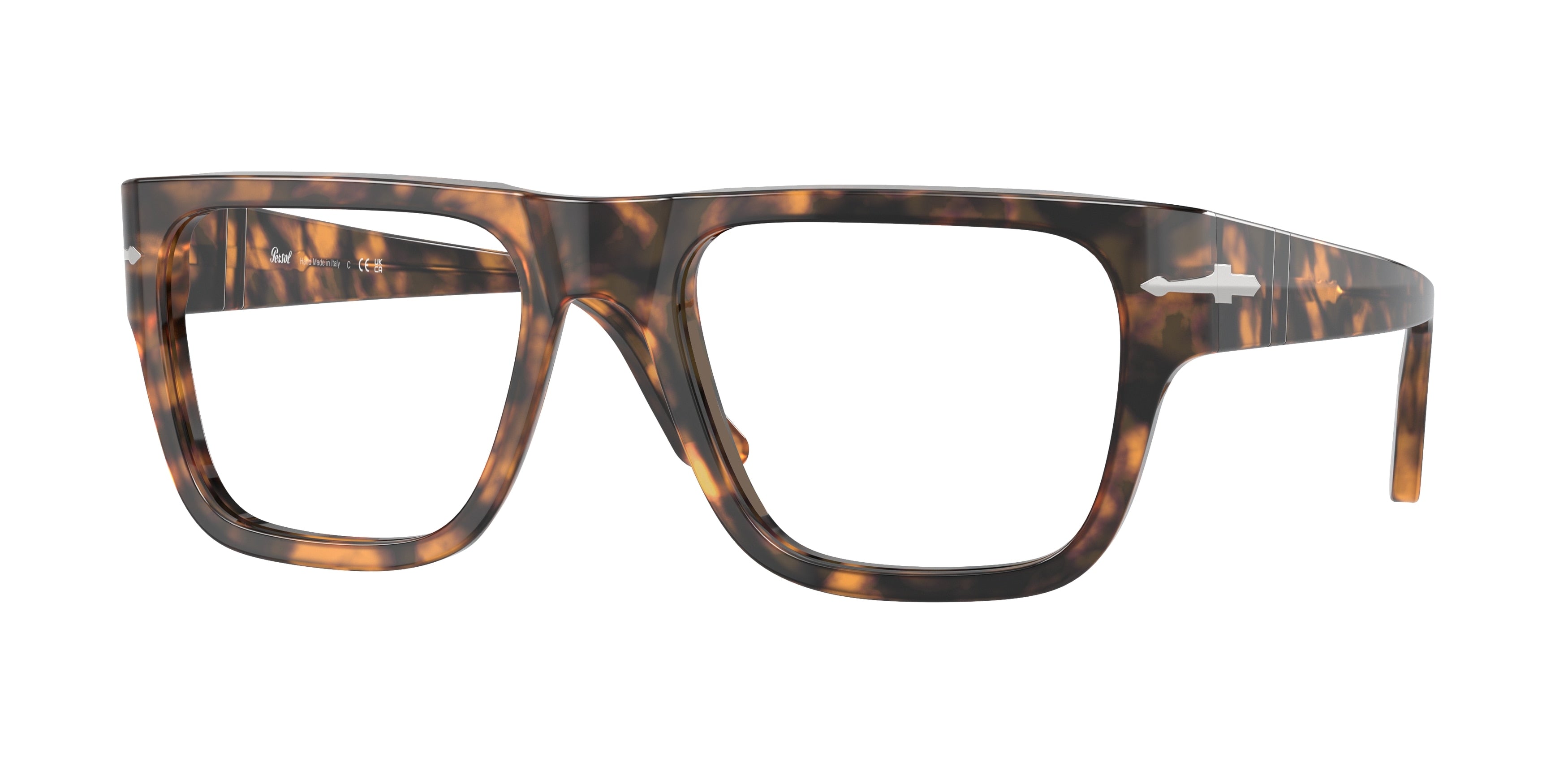 Persol PO3348V Square Eyeglasses  1210-Brown Havana 55-145-20 - Color Map Brown