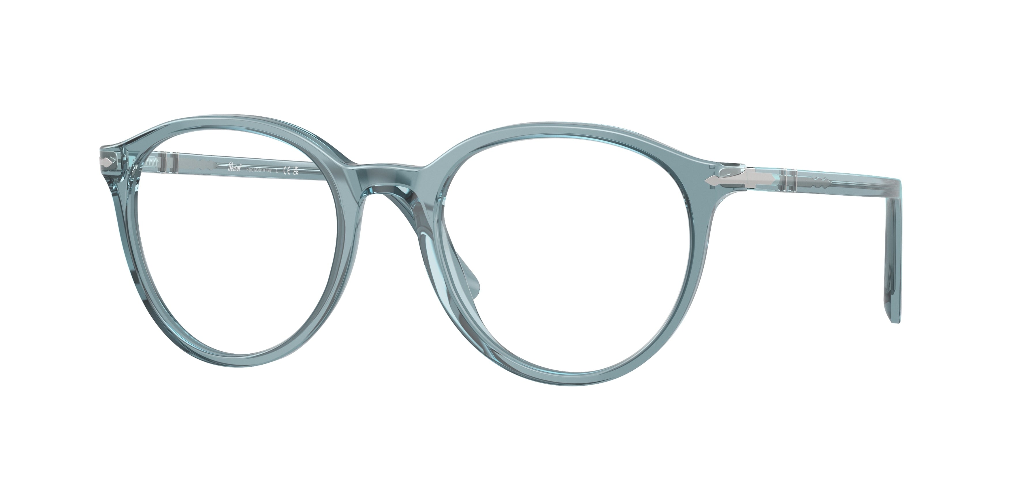 Persol PO3353V Phantos Eyeglasses  1204-Transparent Blue 53-145-20 - Color Map Blue