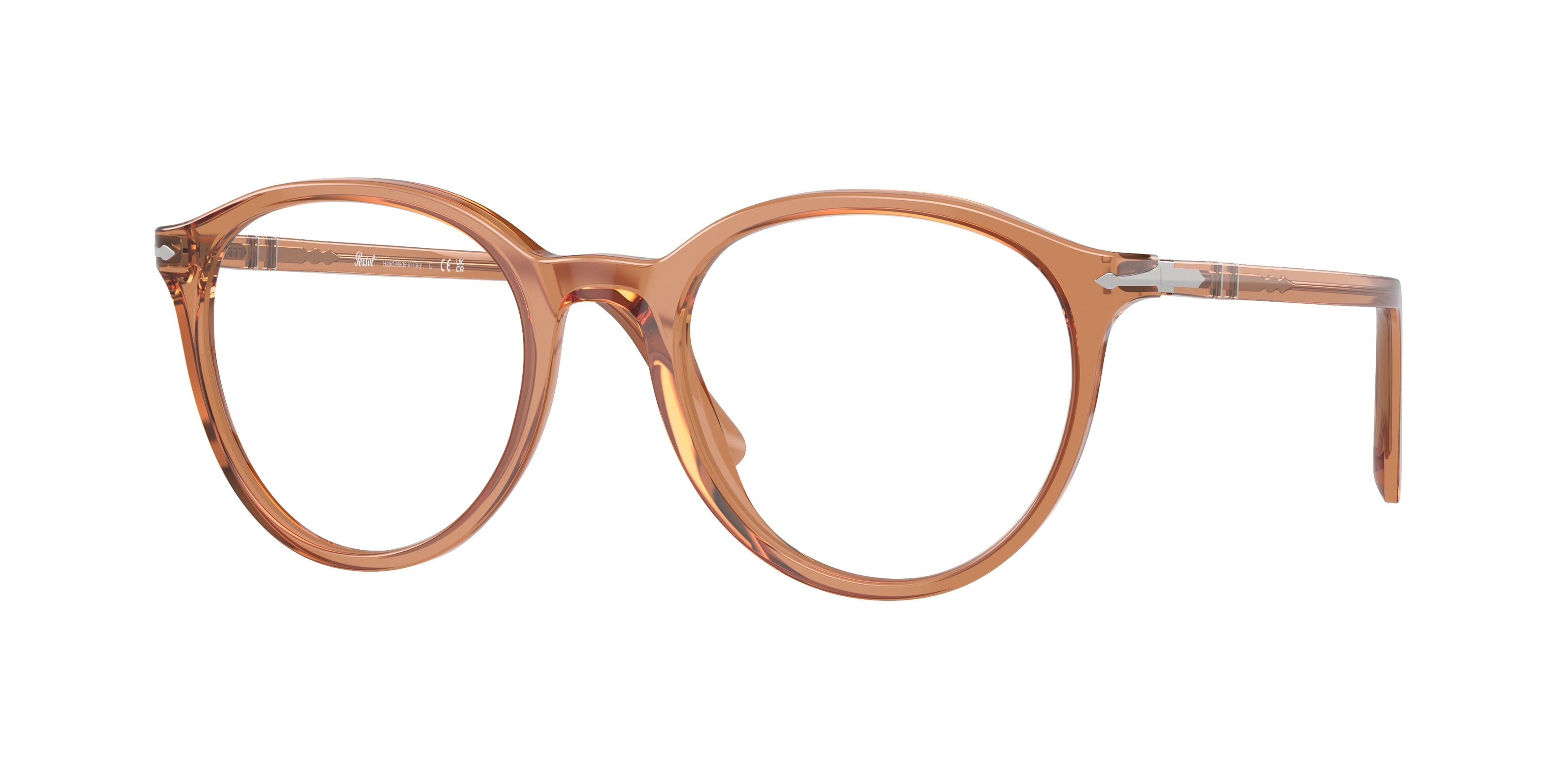 Persol PO3353V Phantos Eyeglasses  1213-Transparent Brown 53-145-20 - Color Map Brown