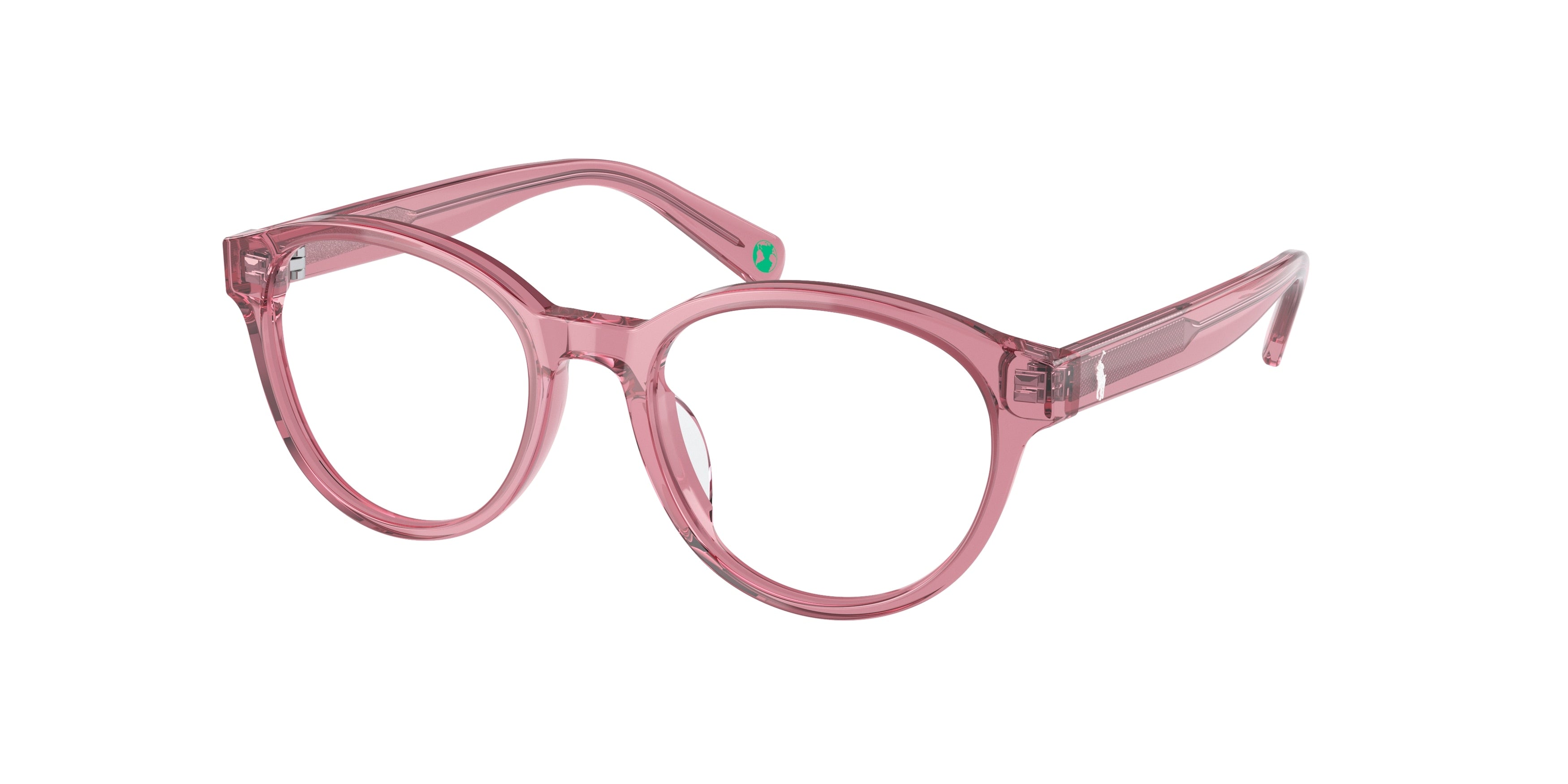 Polo Prep PP8546U Round Eyeglasses  5220-Shiny Transparent Rose 49-130-17 - Color Map Pink