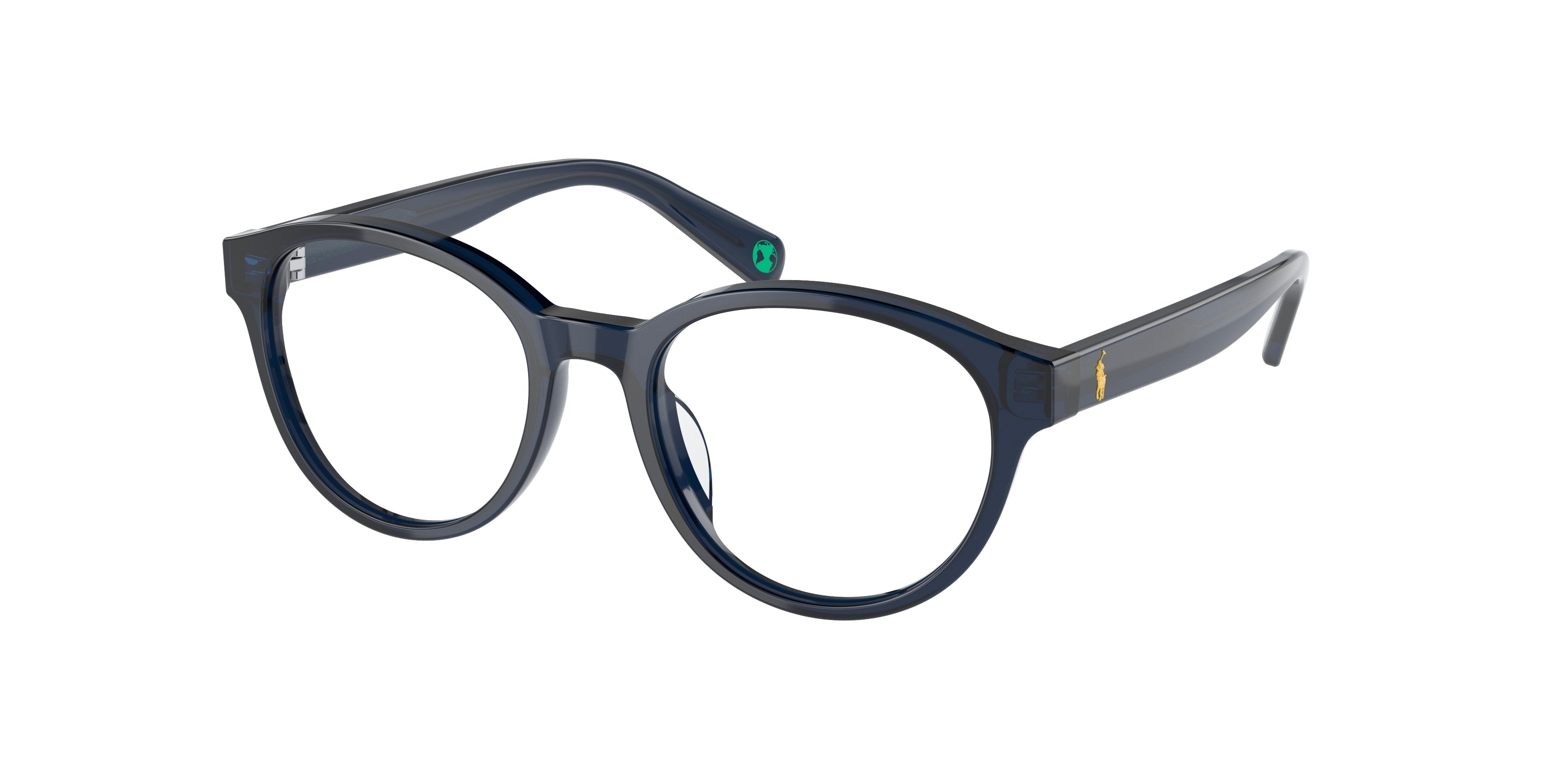 Polo Prep PP8546U Round Eyeglasses  5964-Shiny Transparent Navy 49-130-17 - Color Map Blue