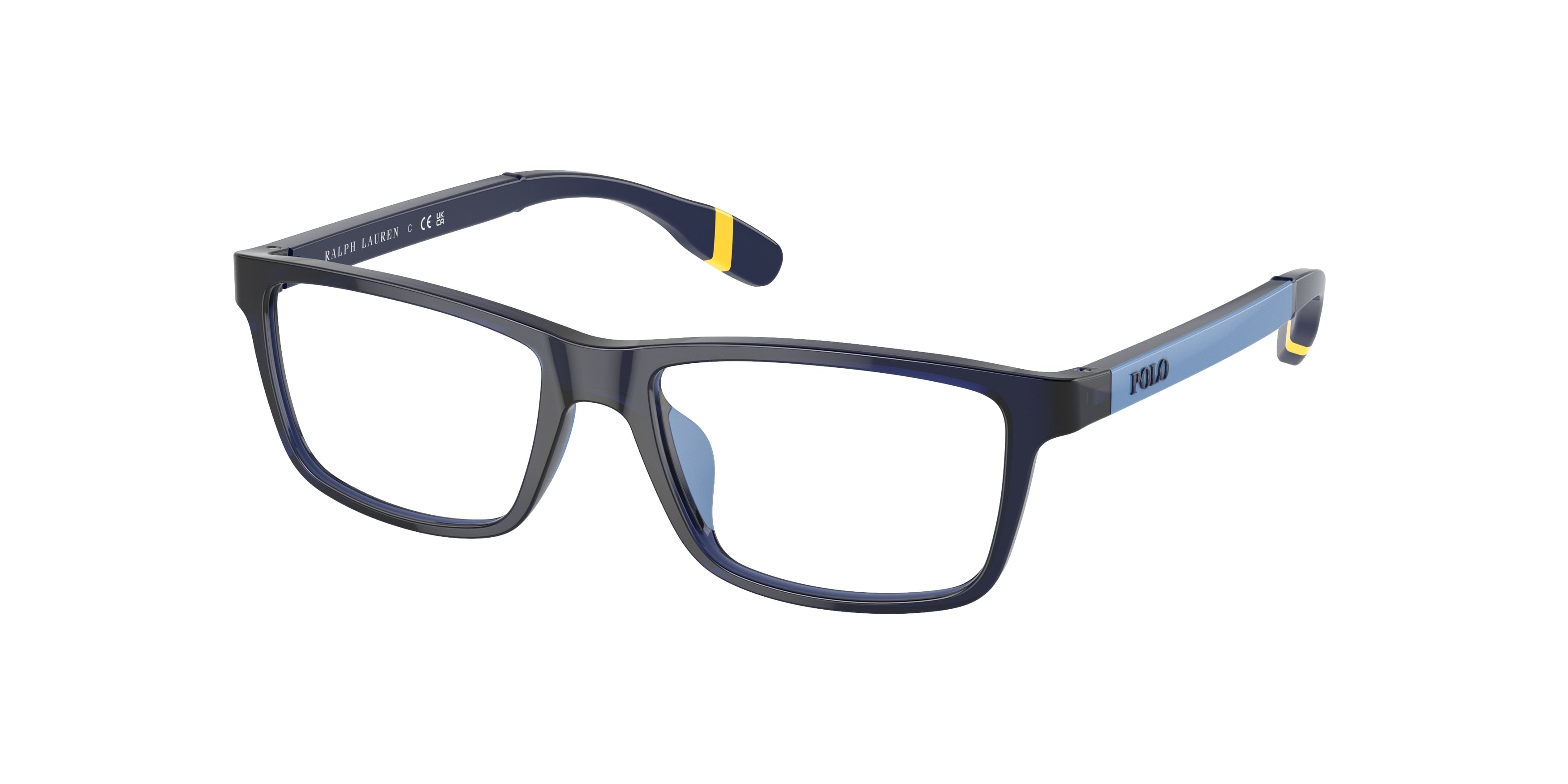 Polo Prep PP8547U Rectangle Eyeglasses  5903-Shiny Transparent Navy Blue 49-130-15 - Color Map Blue