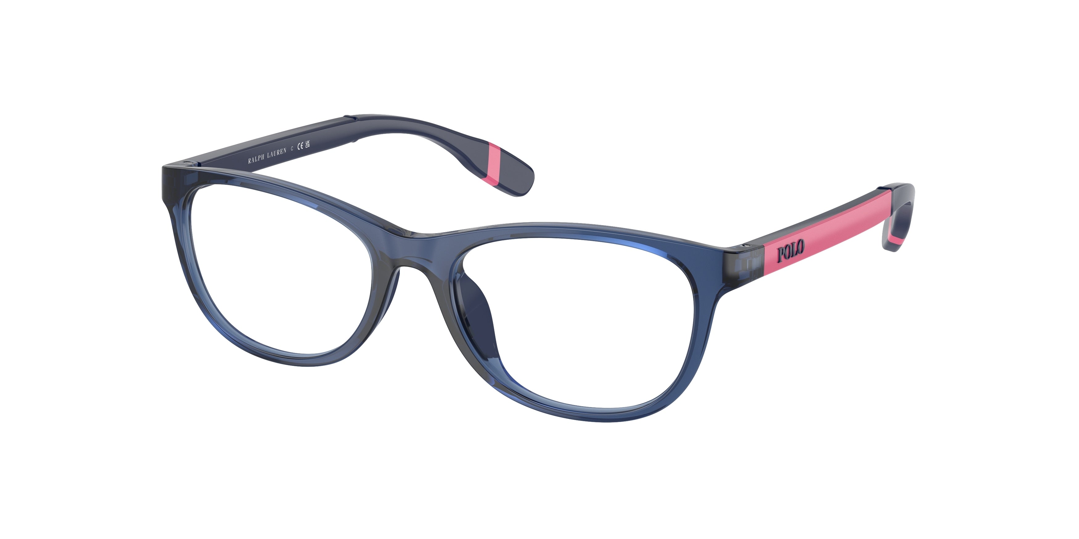 Polo Prep PP8548U Cat Eye Eyeglasses  5717-Shiny Transparent Dark Blue 49-130-16 - Color Map Blue