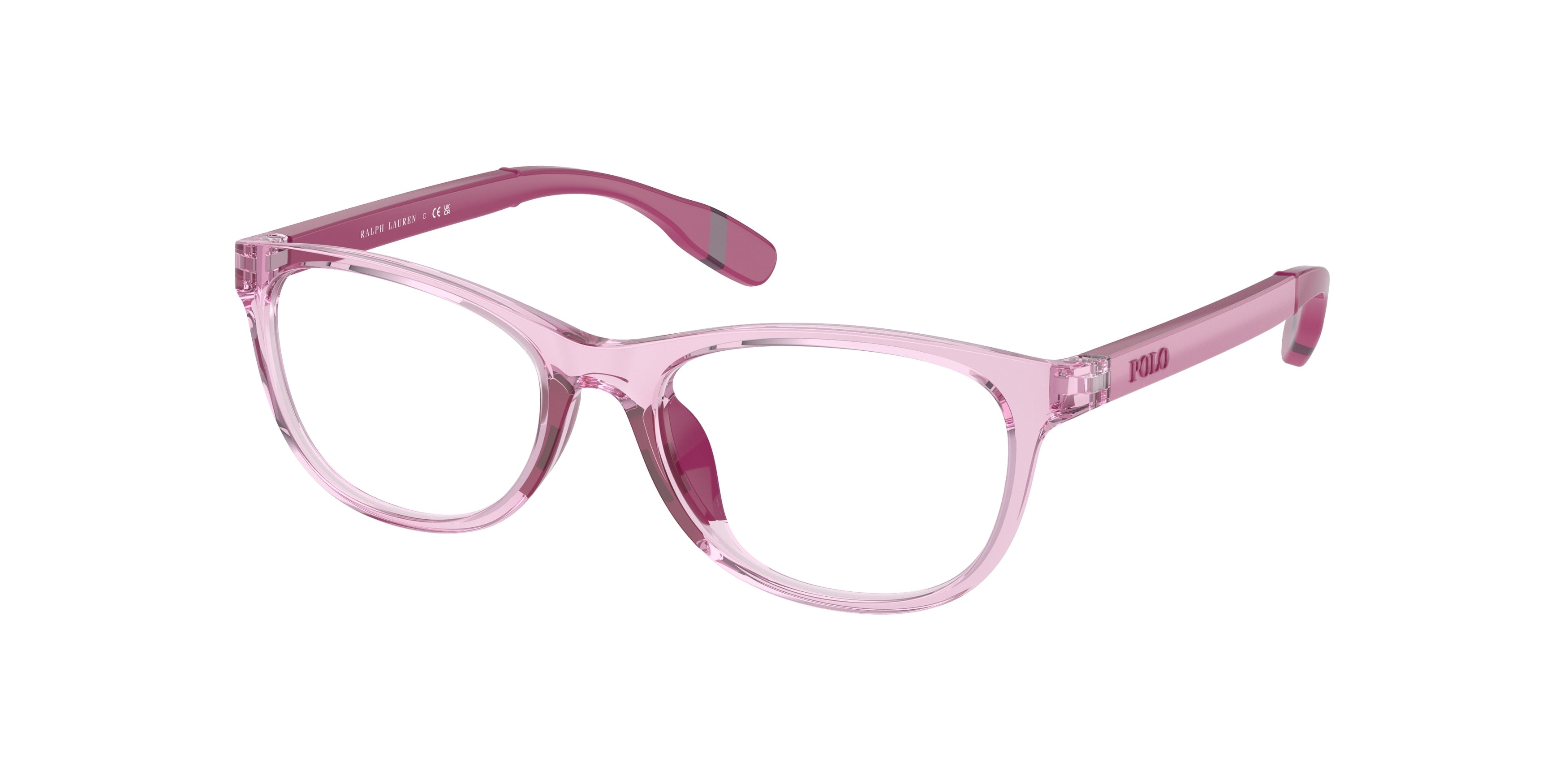 Polo Prep PP8548U Cat Eye Eyeglasses  6191-Shiny Transparent Pink 49-130-16 - Color Map Pink