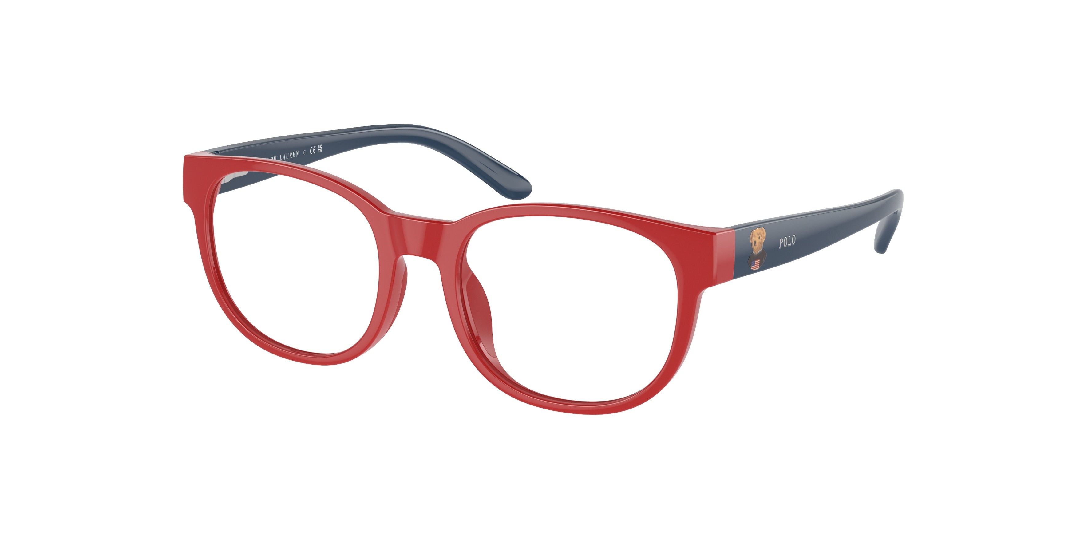 Polo Prep PP8549U Round Eyeglasses  6091-Shiny Red 45-125-16 - Color Map Red