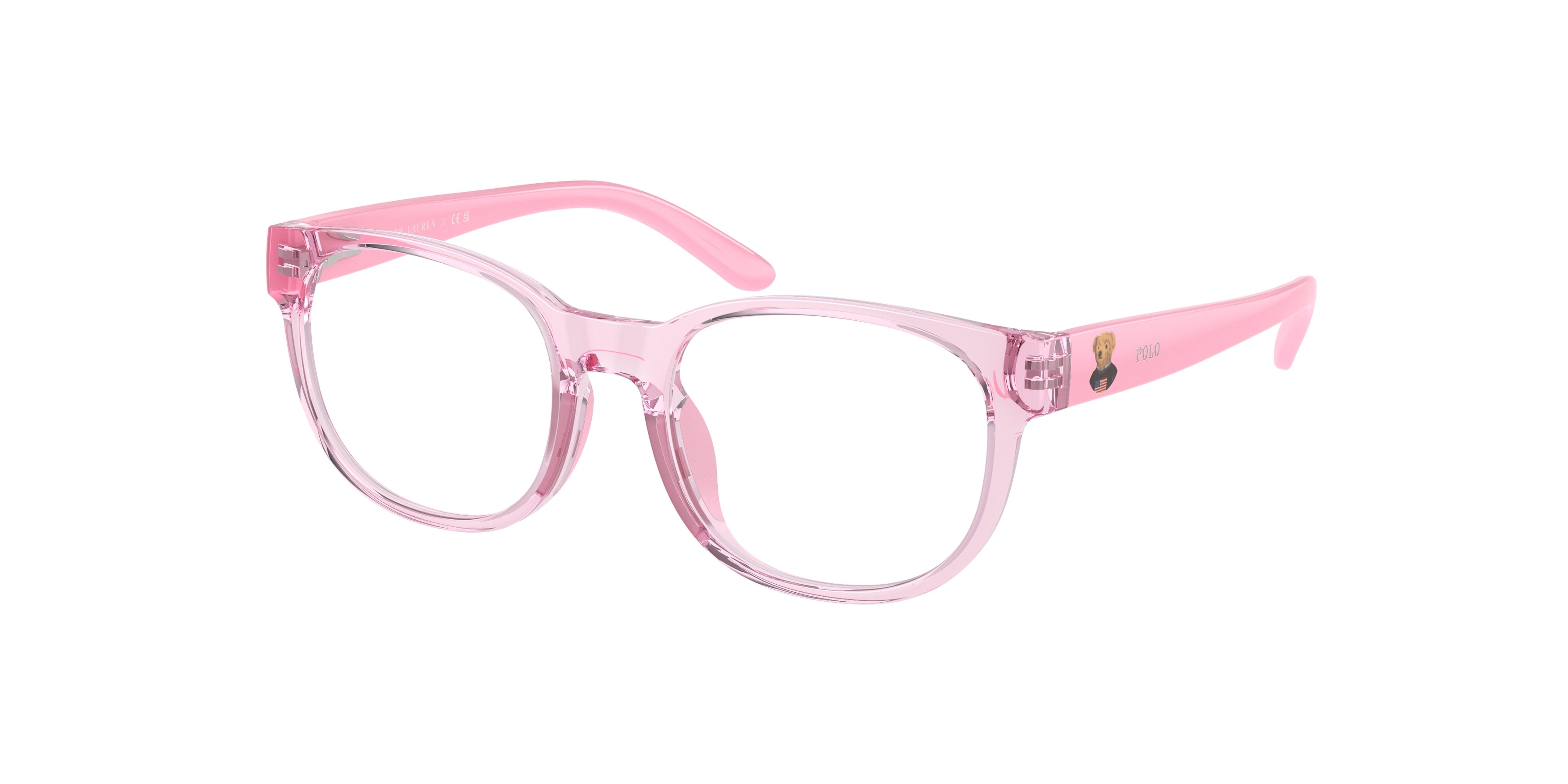 Polo Prep PP8549U Round Eyeglasses  6193-Shiny Transparent Pink 45-125-16 - Color Map Pink