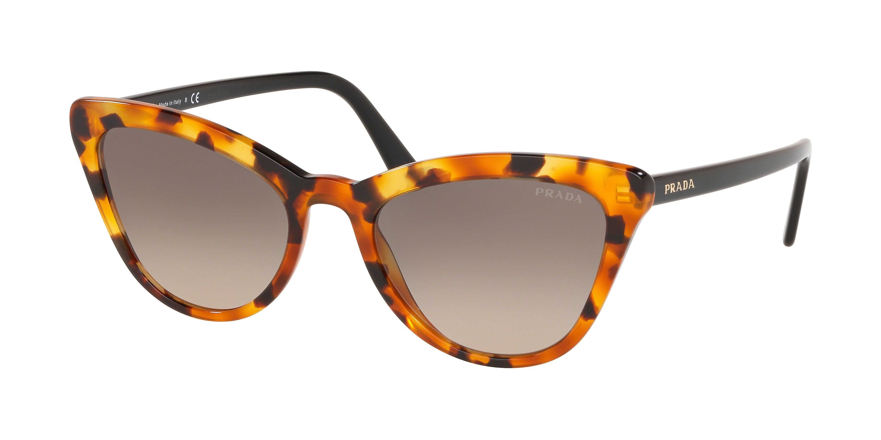 Prada CATWALK PR01VS Cat Eye Sunglasses  UF33D0-Orange Havana 56-145-20 - Color Map Tortoise