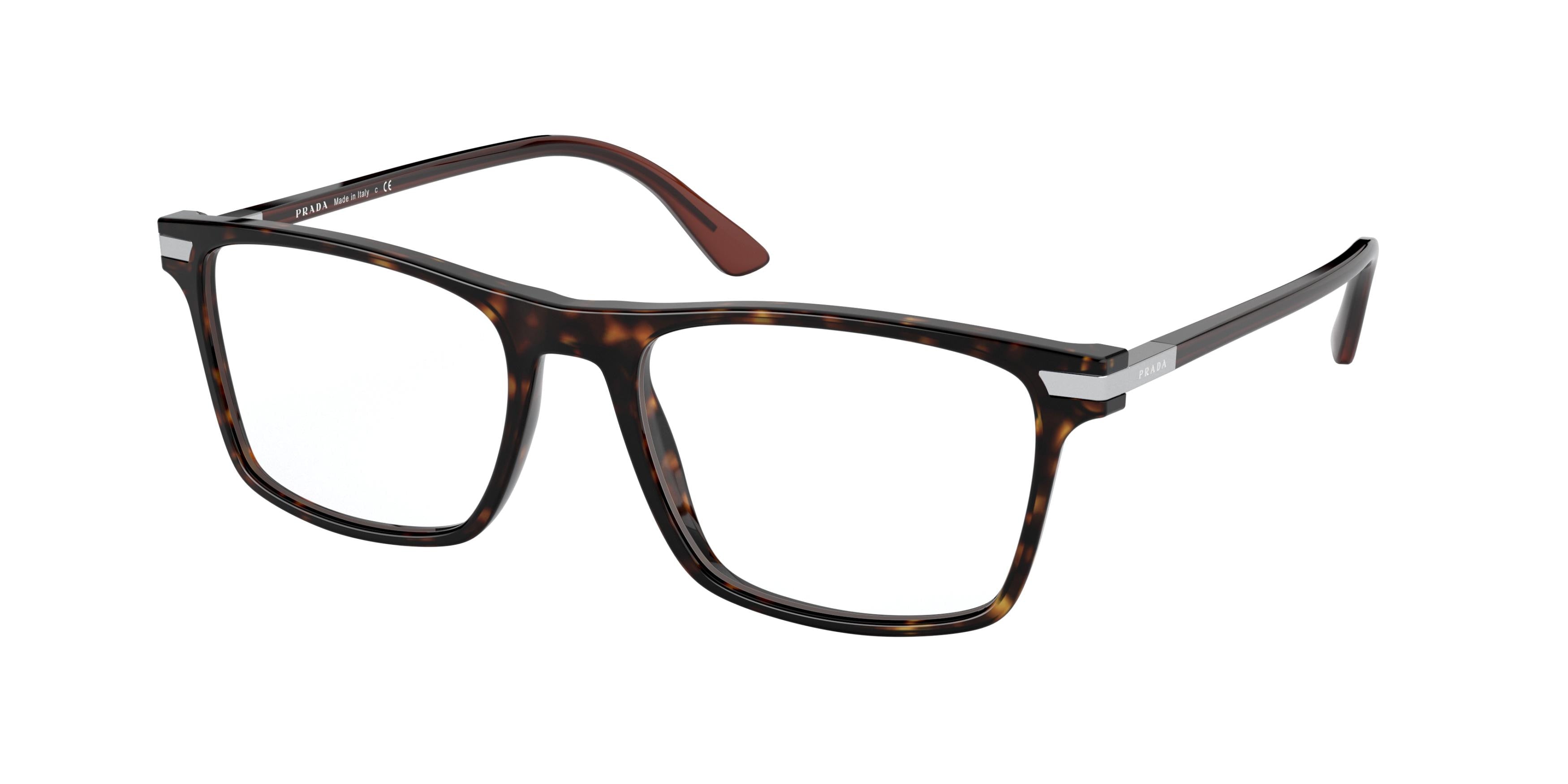 Prada PR01WV Rectangle Eyeglasses  01A1O1-Havana 54-145-18 - Color Map Tortoise