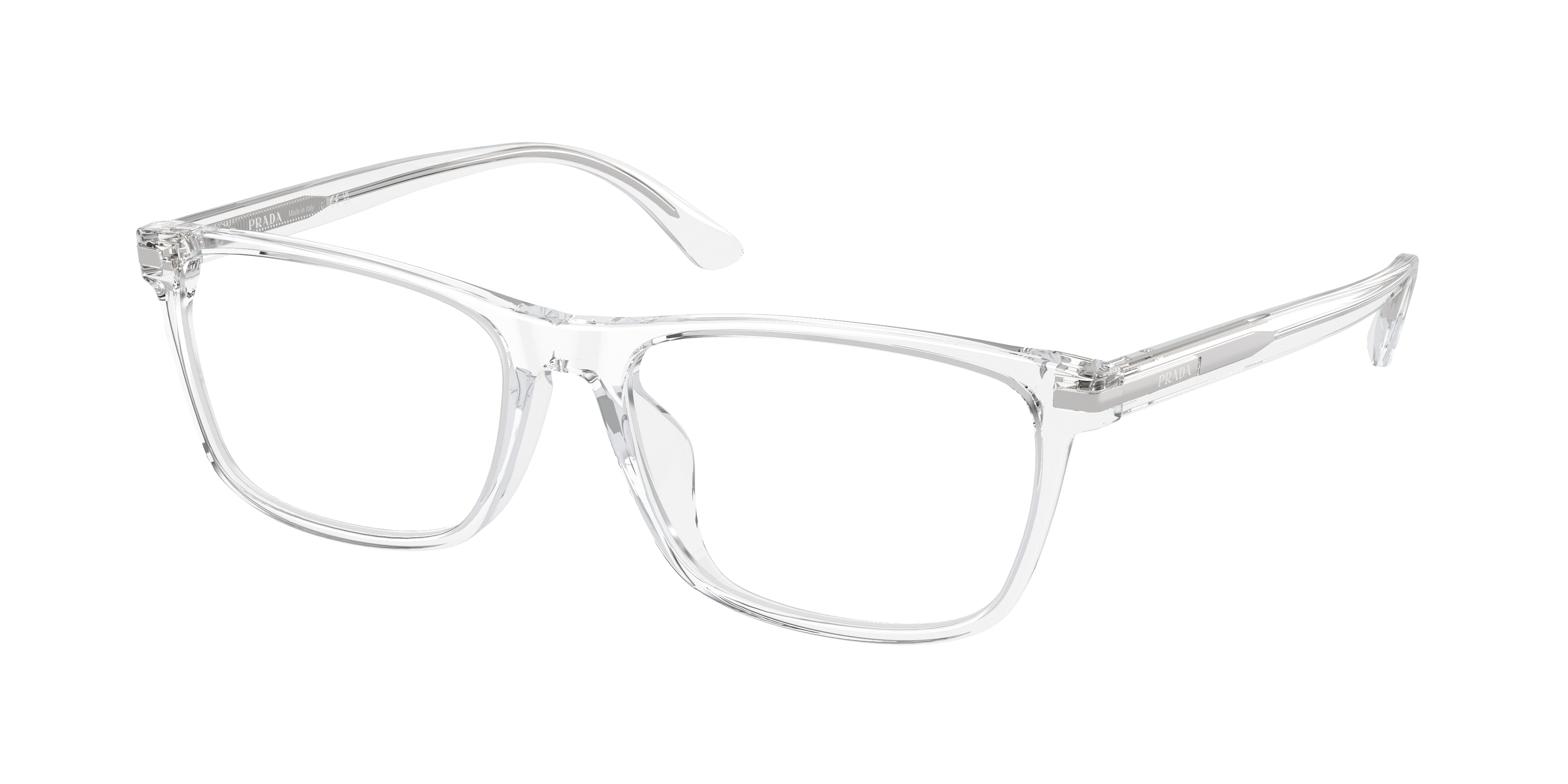 Prada PR01ZVD Rectangle Eyeglasses  2AZ1O1-Transparent Clear 56-150-17 - Color Map Transparent