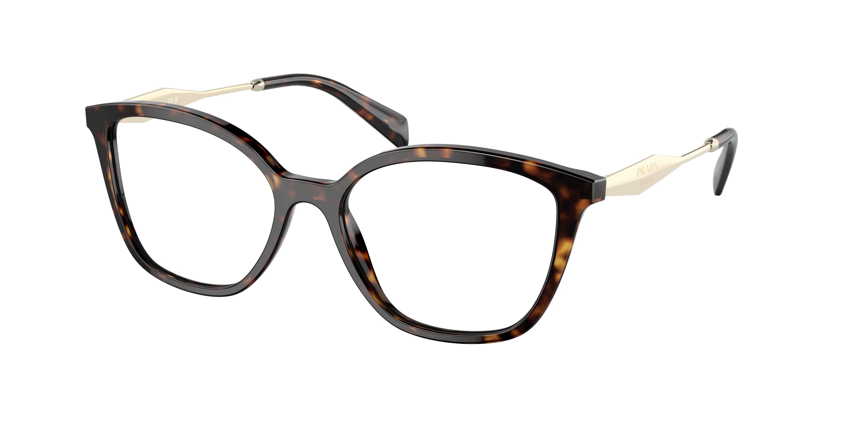 Prada PR02ZVF Butterfly Eyeglasses  2AU1O1-Tortoise 56-140-16 - Color Map Tortoise