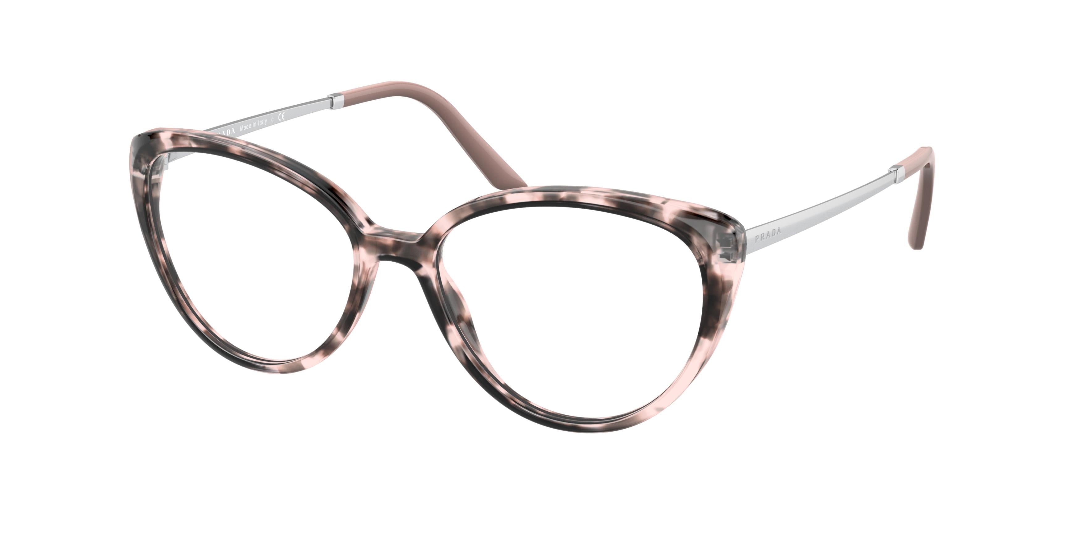 Prada PR06WV Round Eyeglasses  ROJ1O1-Spotted Pink 51-140-16 - Color Map Pink