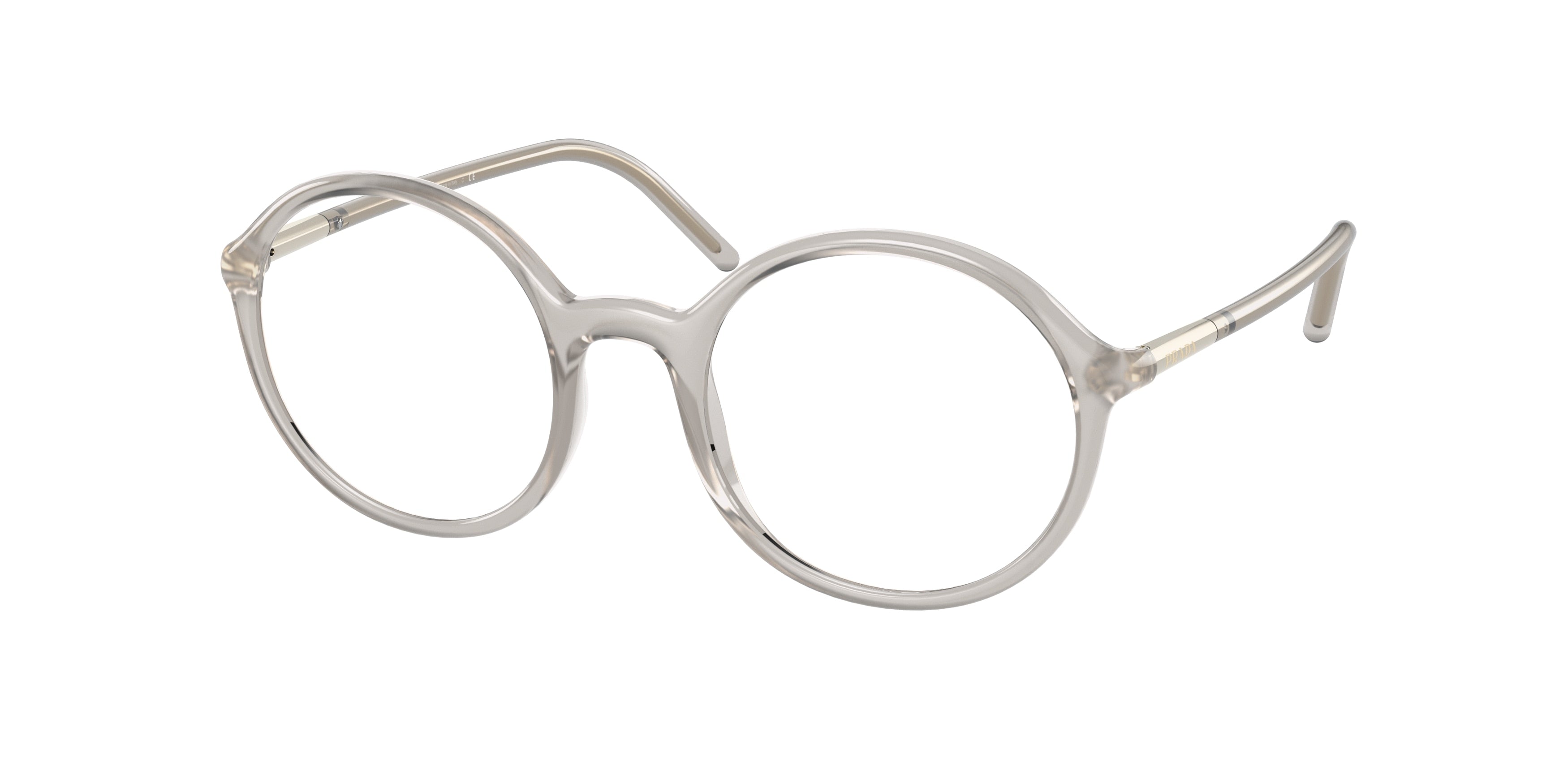 Prada PR09WV Round Eyeglasses  TWH1O1-Opal Grey 50-140-20 - Color Map Grey