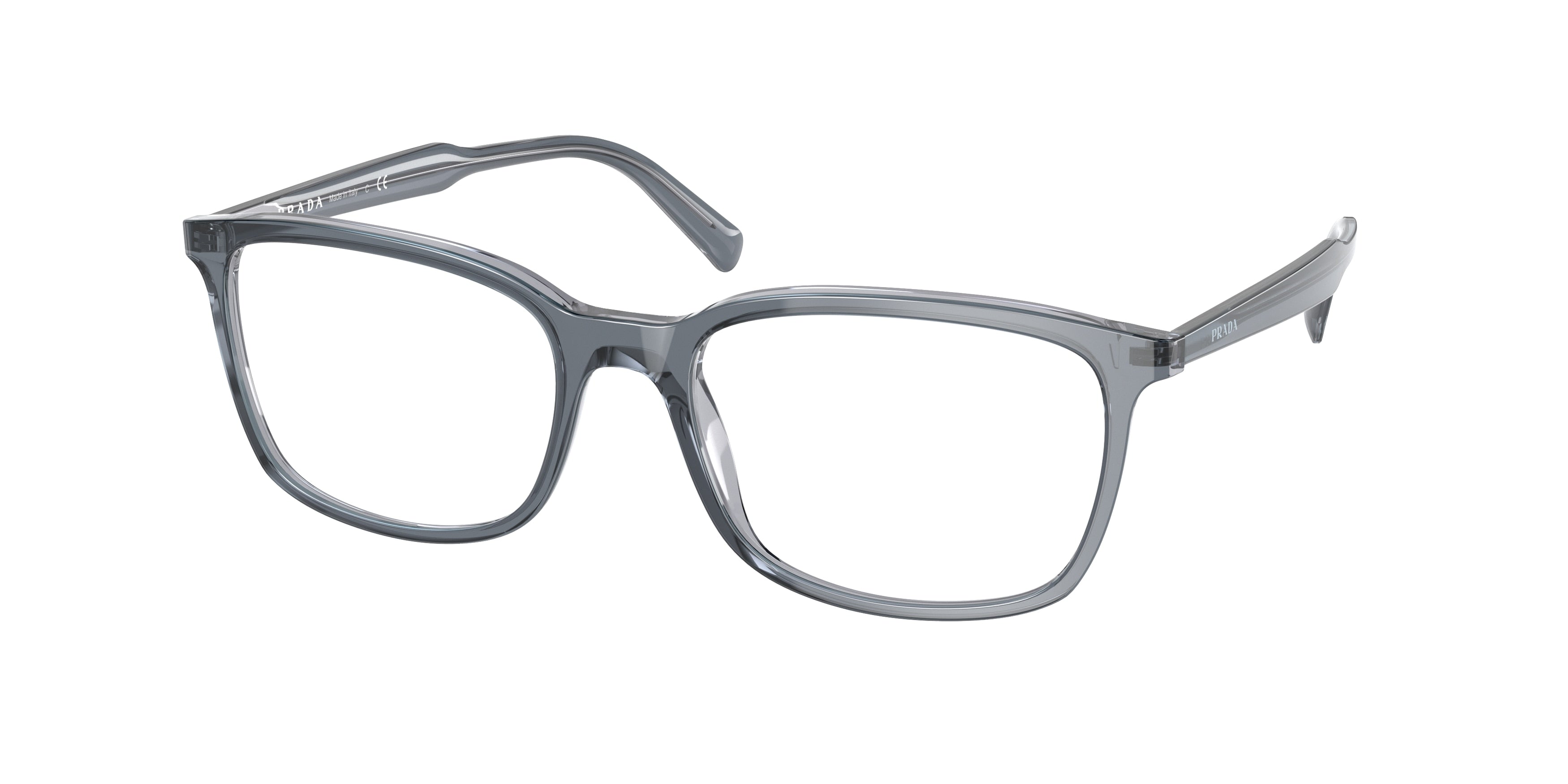 Prada CONCEPTUAL PR13XV Pillow Eyeglasses  01G1O1-Grey/Light Blue 55-145-18 - Color Map Grey