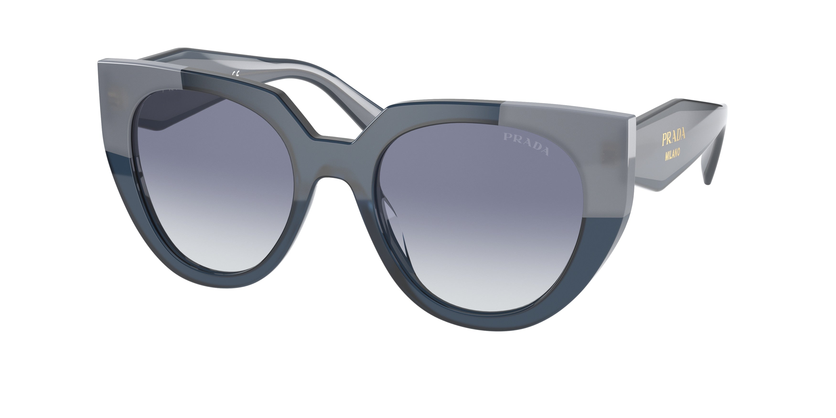 Prada PR14WS Cat Eye Sunglasses  07Q409-Opal Astral 52-140-20 - Color Map Blue