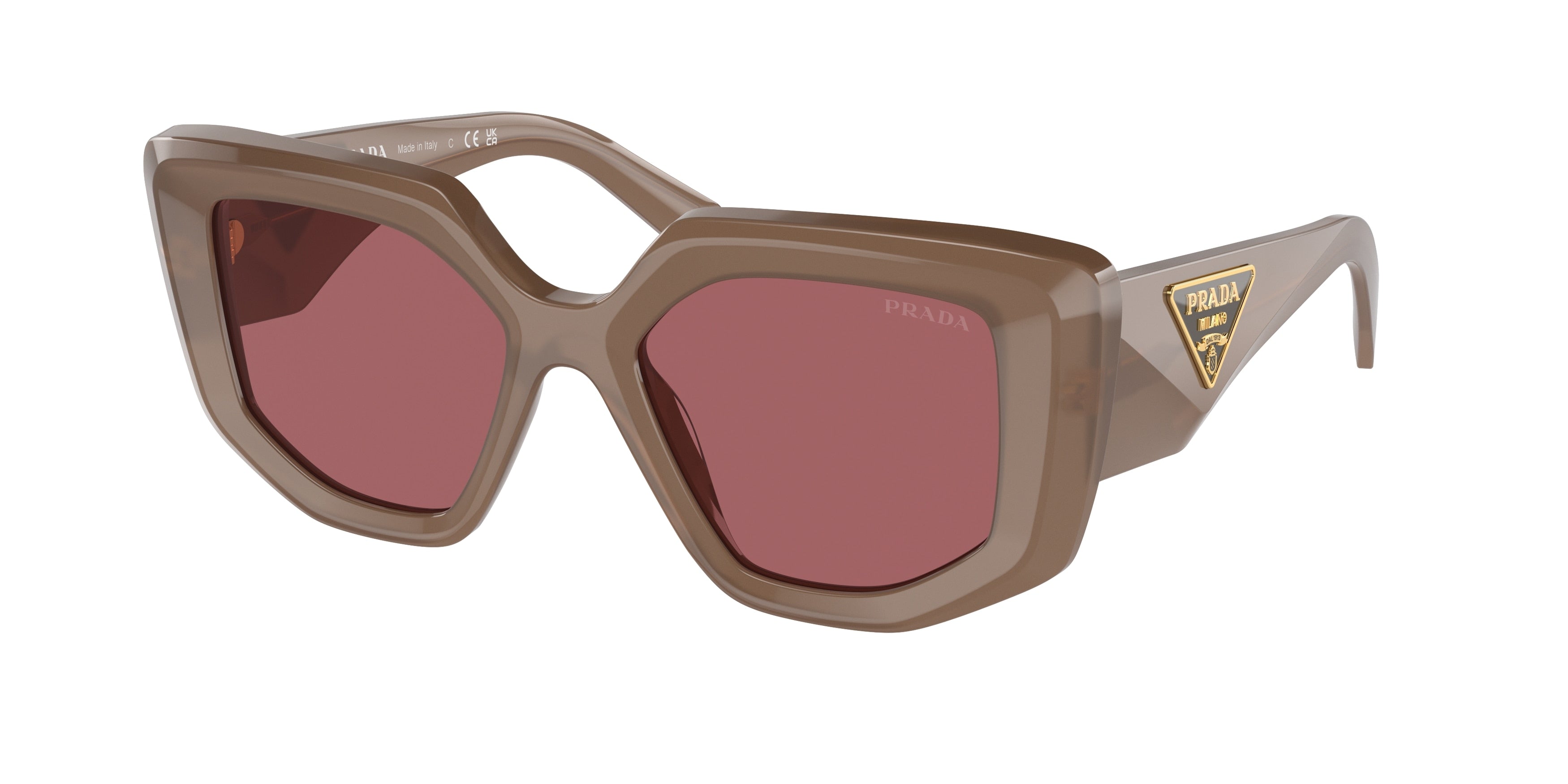 Prada PR14ZS Irregular Sunglasses  11S08S-Opal Loden 50-140-18 - Color Map Brown