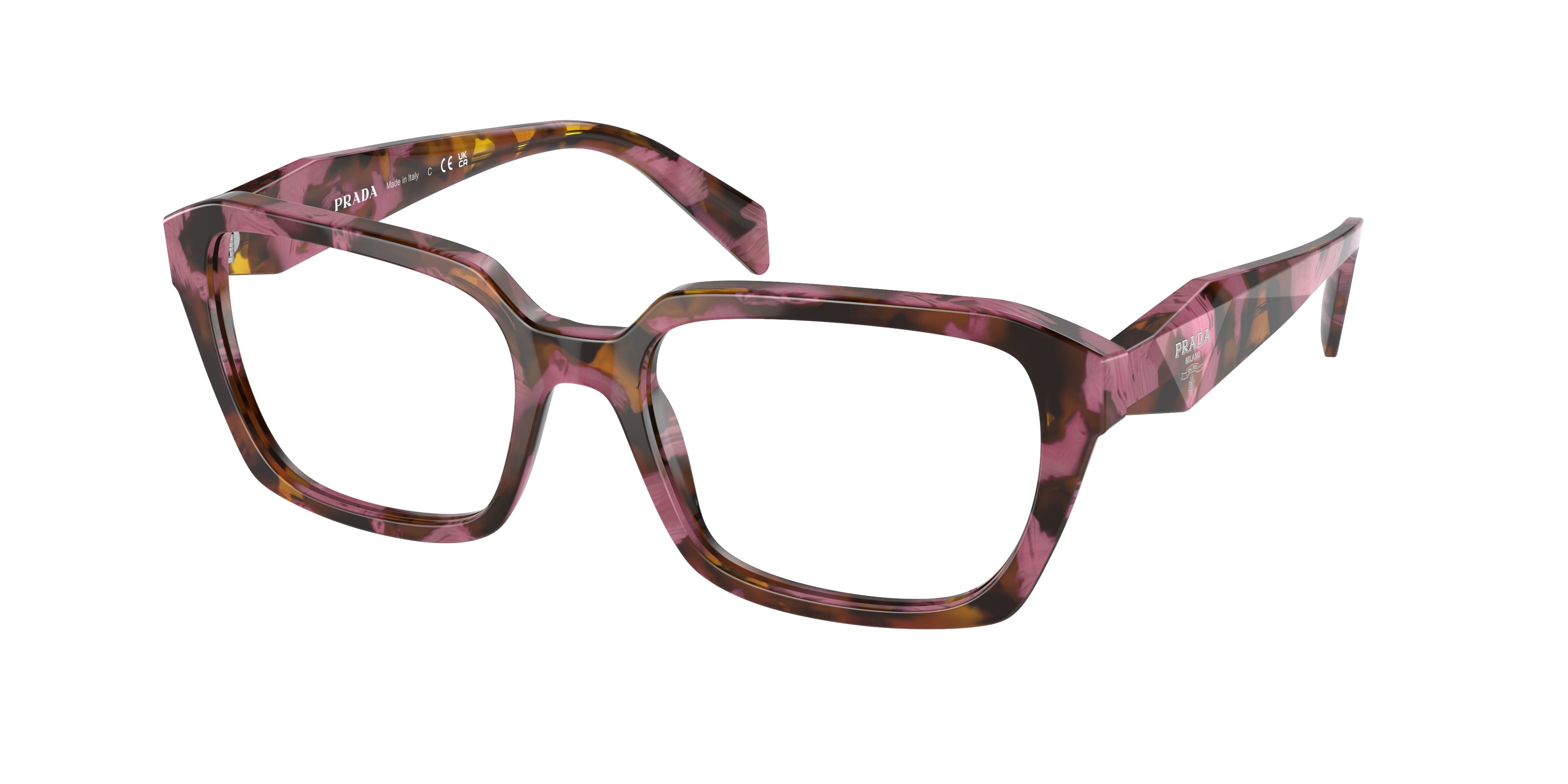 Prada PR14ZV Irregular Eyeglasses  18N1O1-Cognac Begonia Tortoise 54-145-18 - Color Map Brown