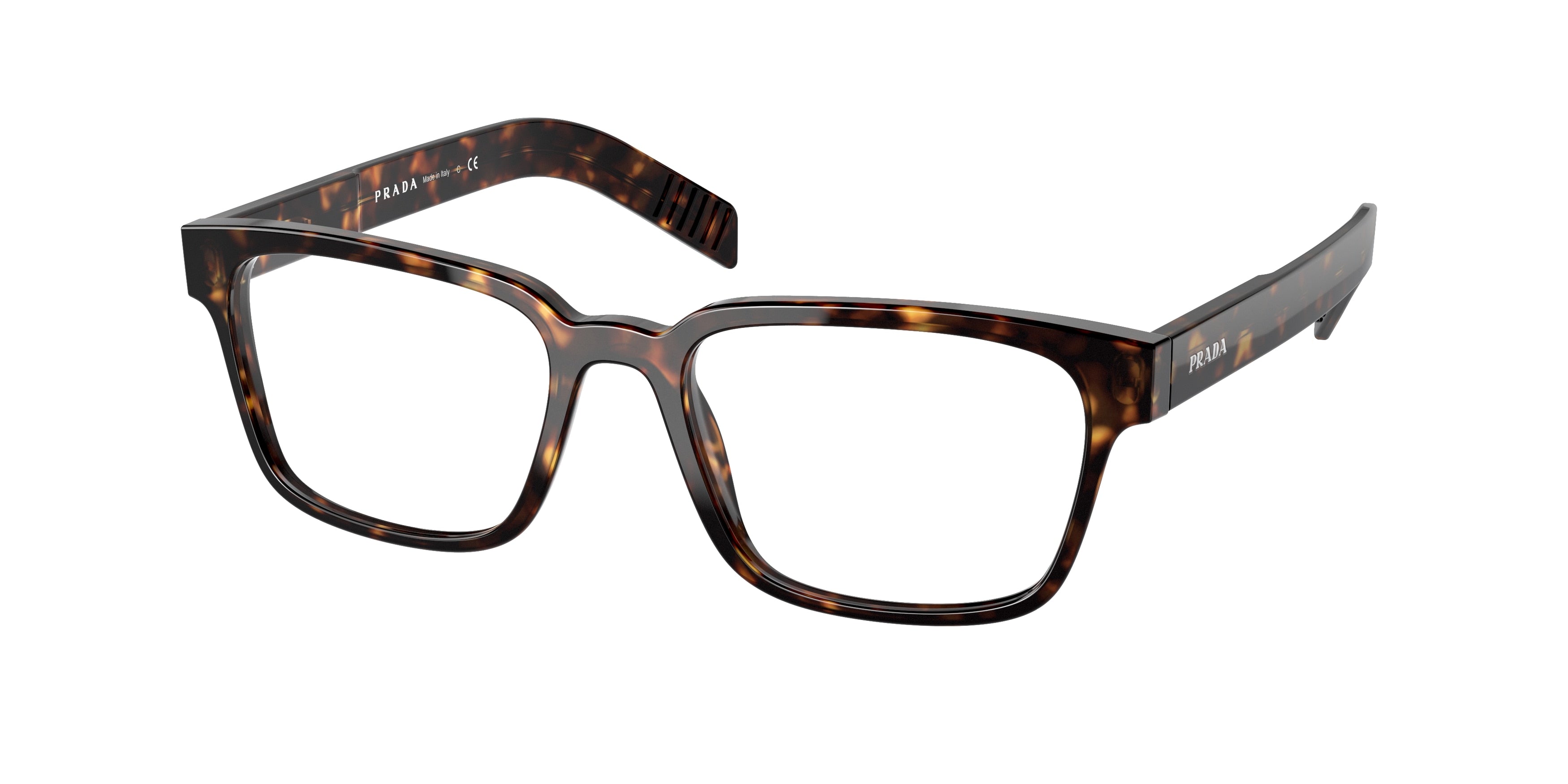 Prada PR15WV Rectangle Eyeglasses  2AU1O1-Tortoise 53-145-18 - Color Map Tortoise