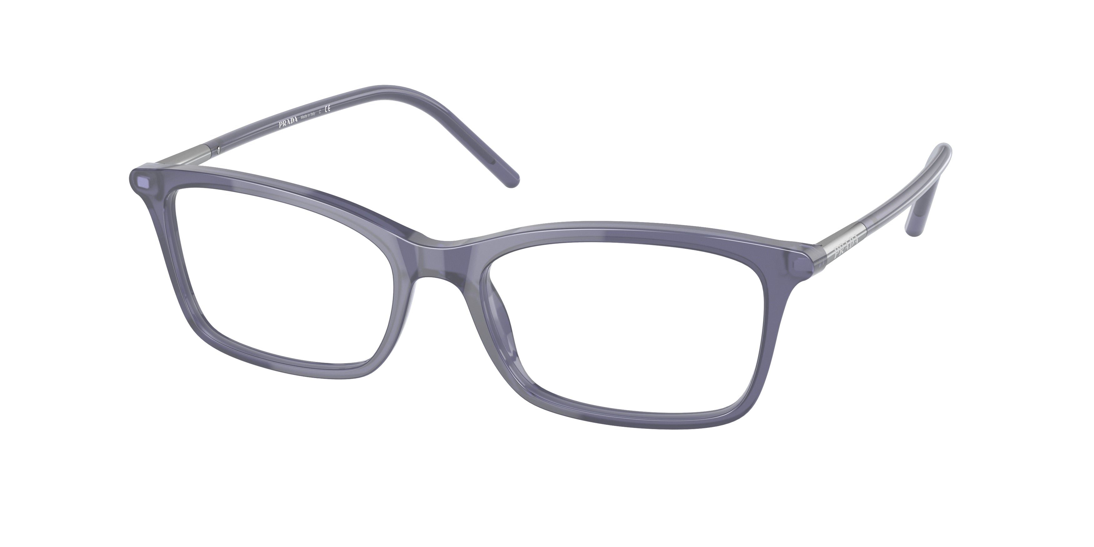 Prada PR16WV Rectangle Eyeglasses  06M1O1-Crystal Bluette 54-140-17 - Color Map Blue