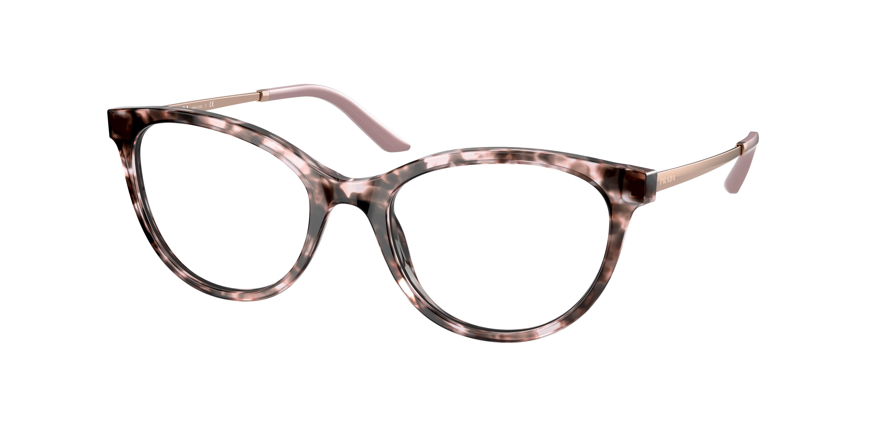 Prada PR17WV Oval Eyeglasses  ROJ1O1-Orchid Tortoise 53-140-19 - Color Map Tortoise