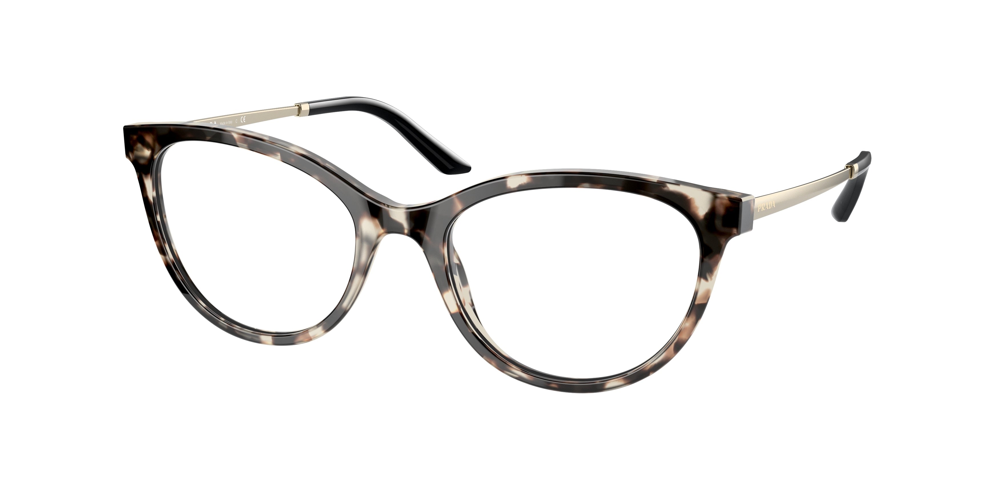 Prada PR17WV Oval Eyeglasses  UAO1O1-Talc Tortoise 51-140-19 - Color Map Tortoise