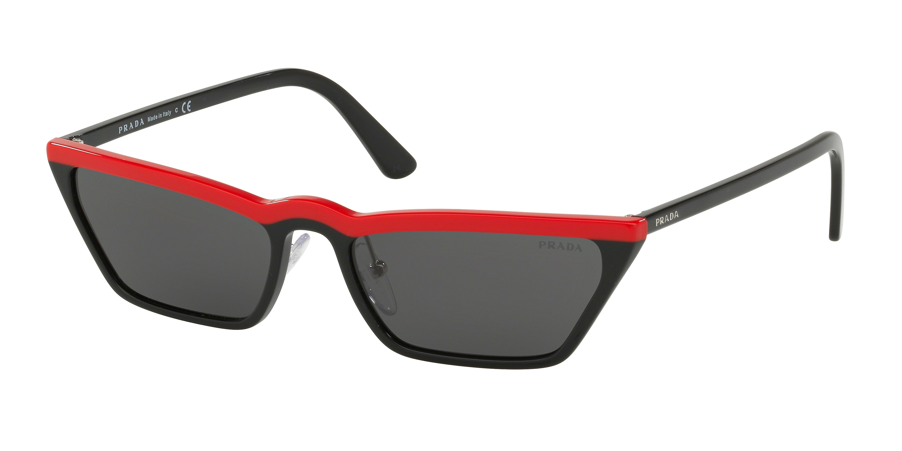 Prada CATWALK PR19US Cat Eye Sunglasses  YVH5S0-Red Black 58-145-18 - Color Map Red