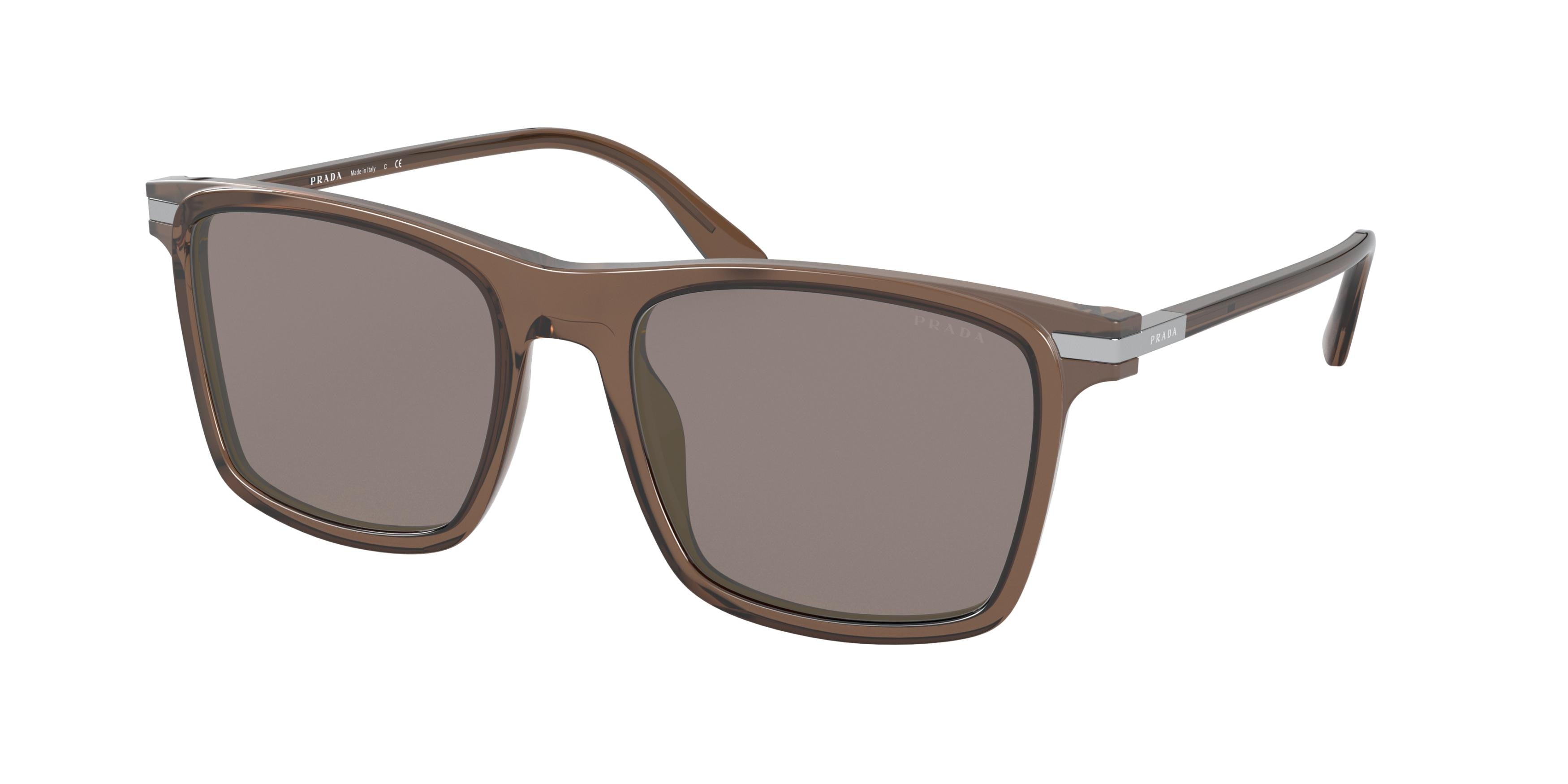 Prada PR19XS Rectangle Sunglasses  09F03D-Brown 54-145-19 - Color Map Brown