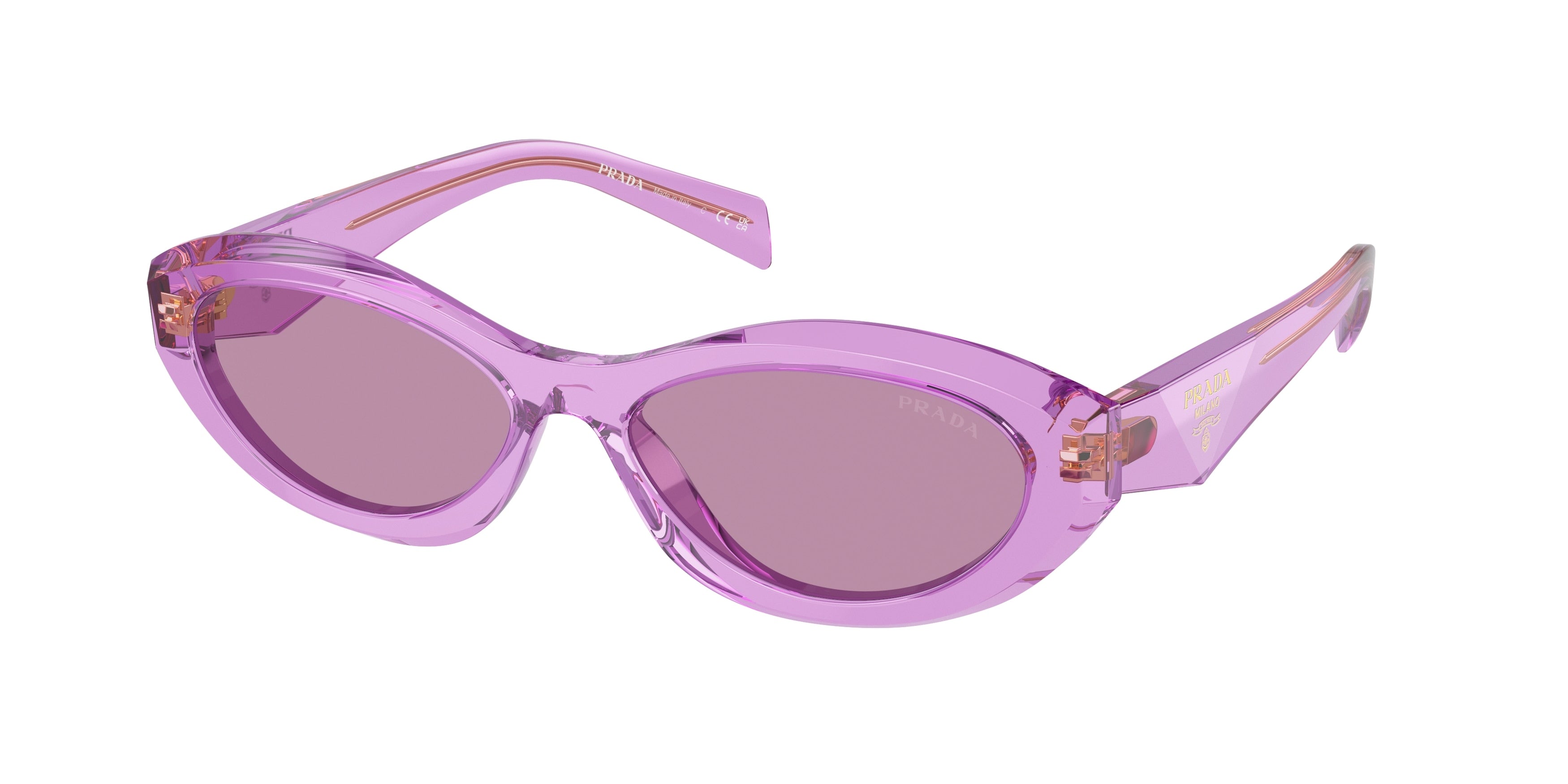 Prada PR26ZS Irregular Sunglasses  13R07Q-Transparent Amethyst 55-145-16 - Color Map Violet