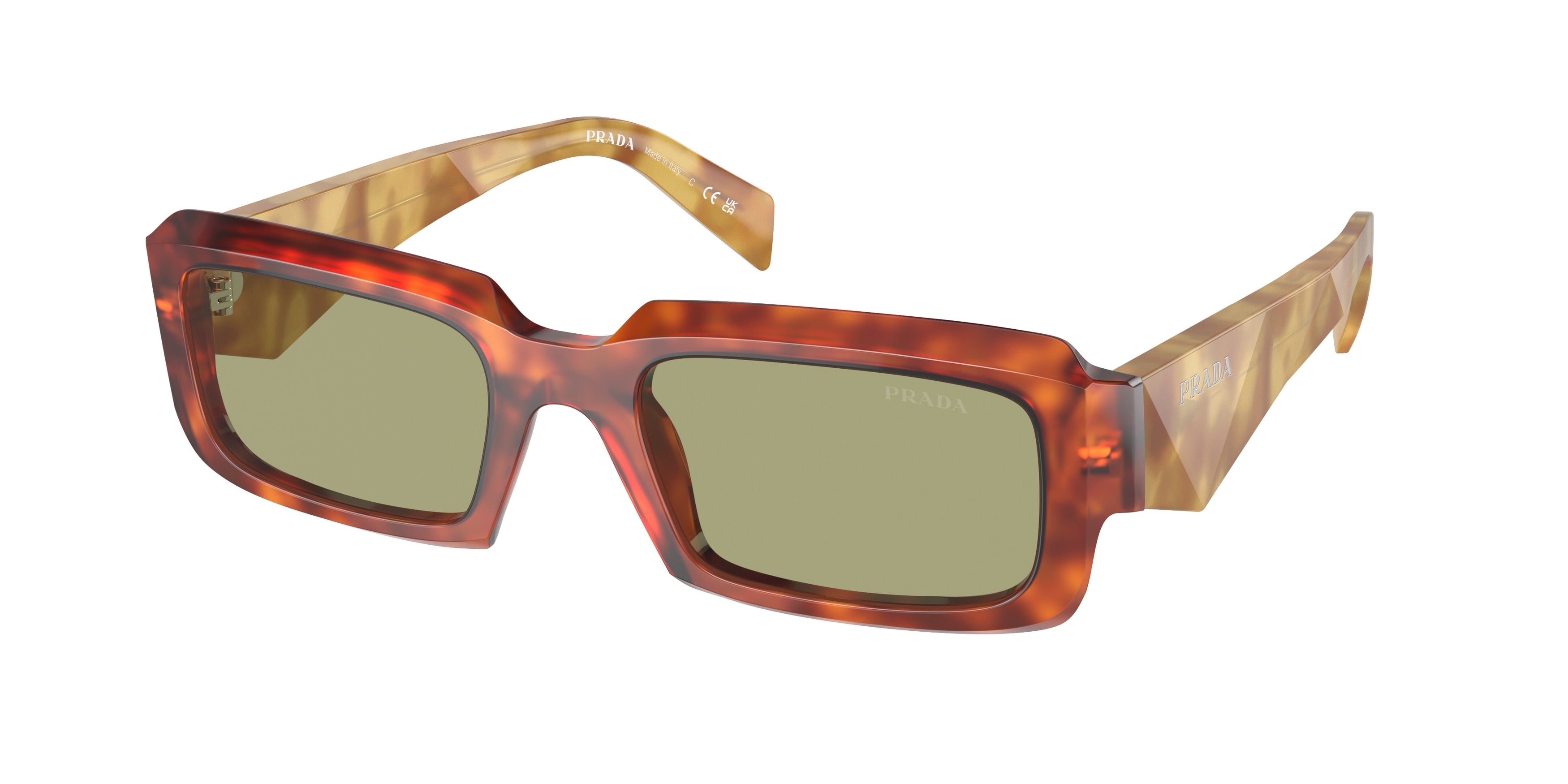 Prada PR27ZS Irregular Sunglasses  11P60C-Cognac Tortoise 54-145-21 - Color Map Brown