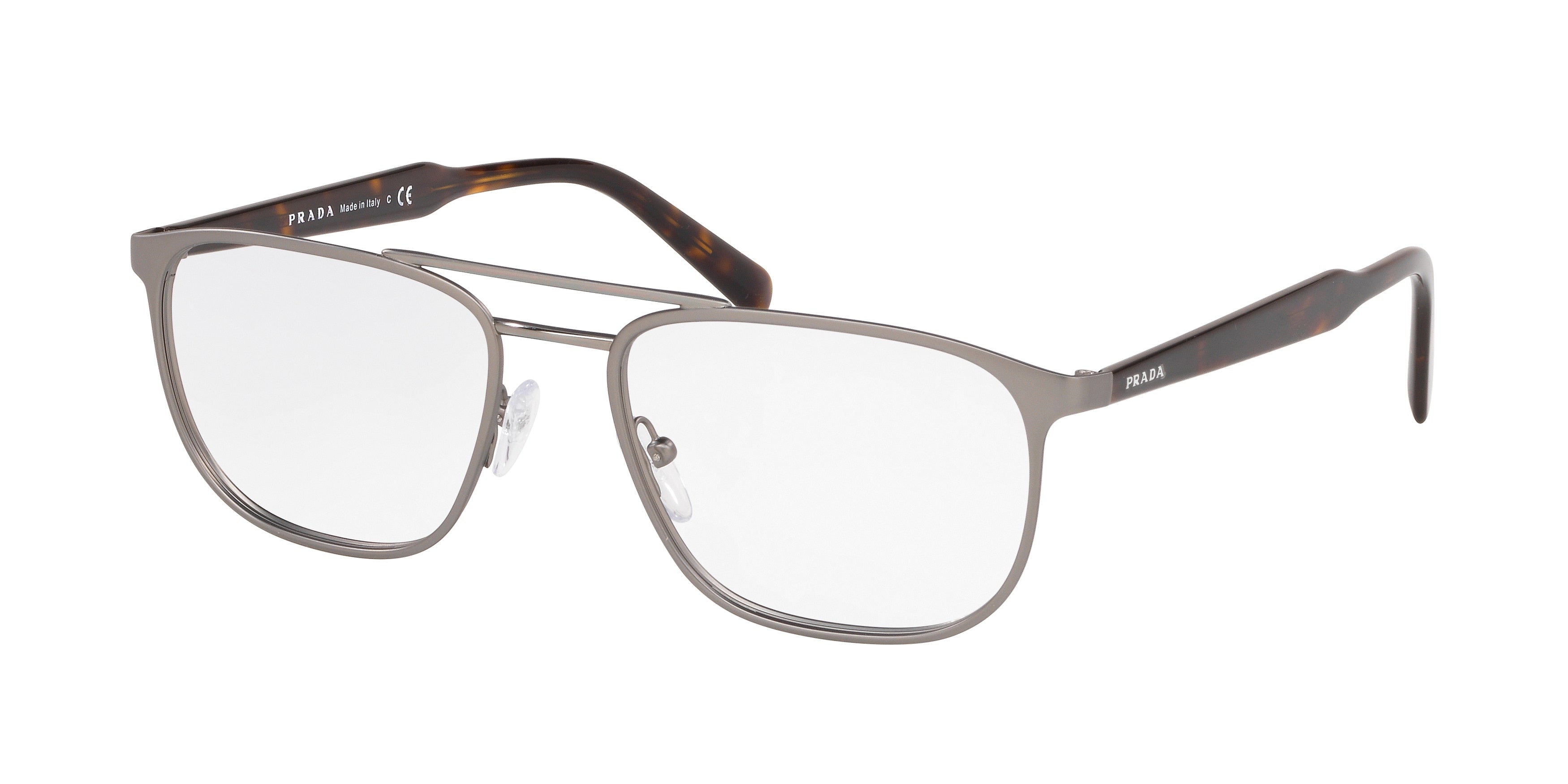 Prada CONCEPTUAL PR54XV Square Eyeglasses  5231O1-Gunmetal 54-145-18 - Color Map Grey