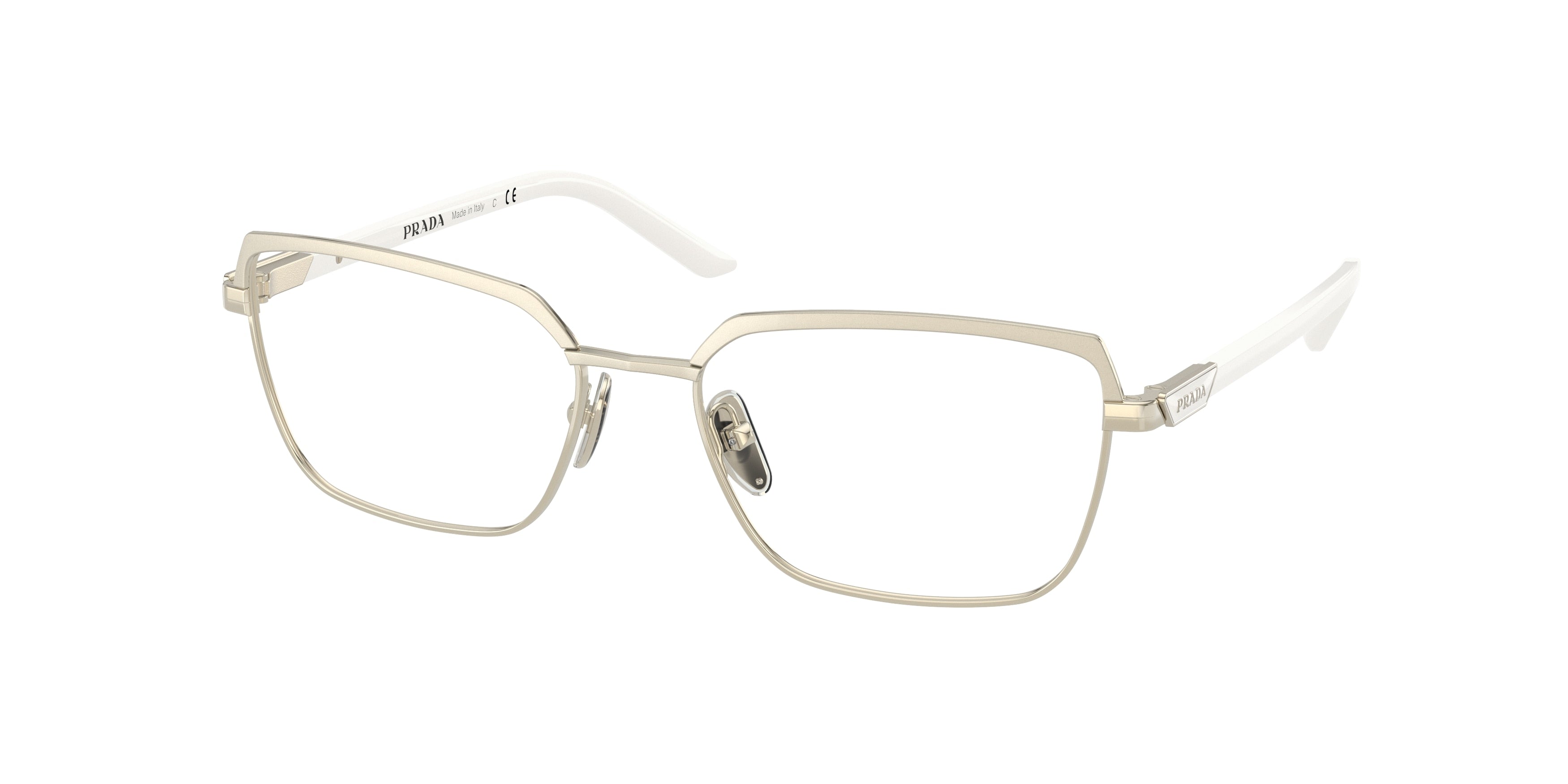 Prada PR56YV Square Eyeglasses  ZVN1O1-Oro Pallido Opaco 52-135-17 - Color Map Gold